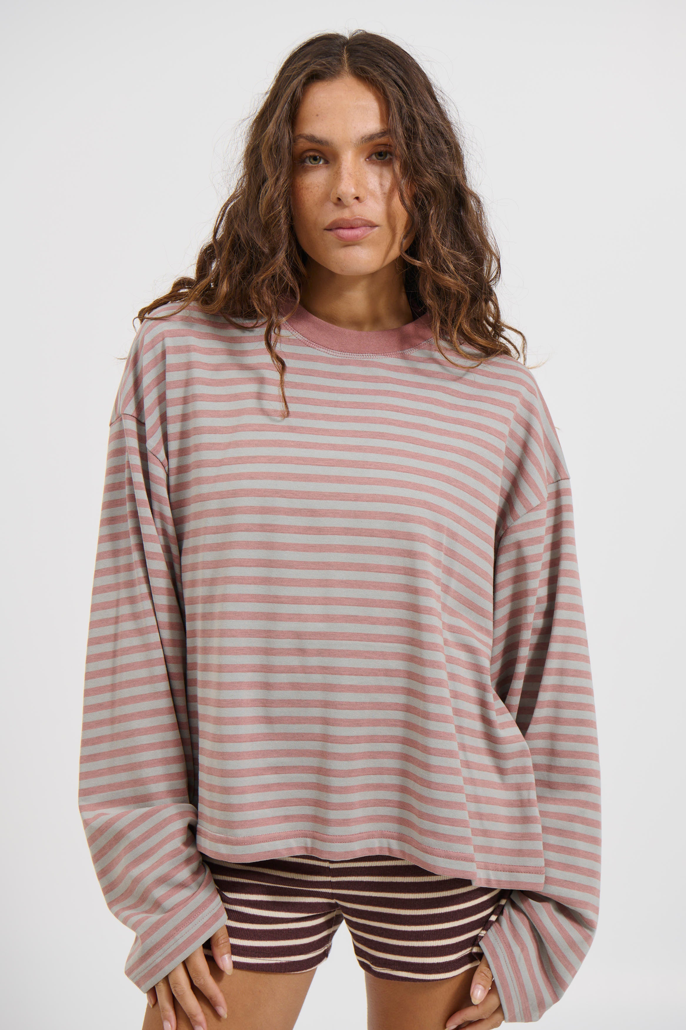 Bloom Long Sleeve Muted Pastels Stripe