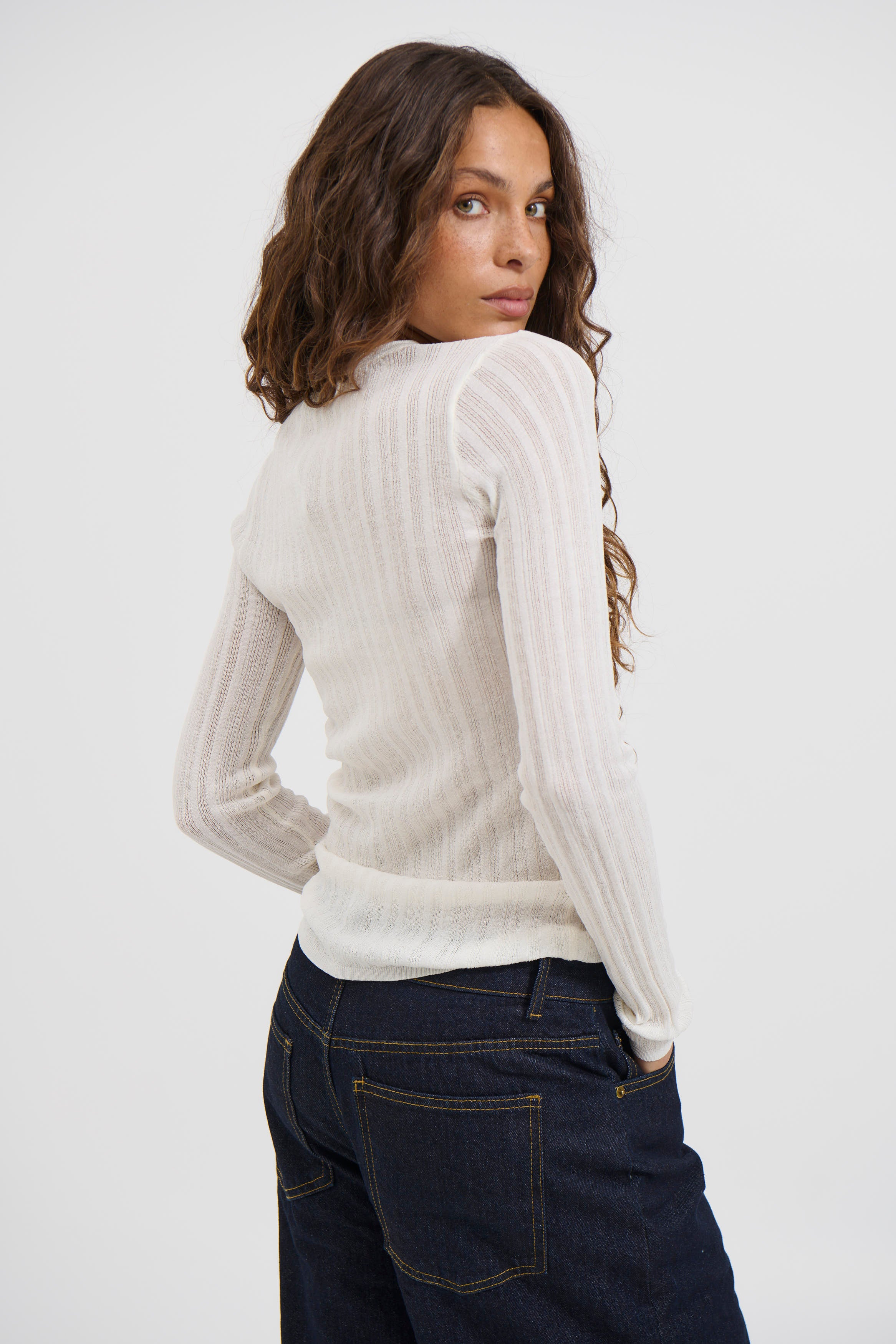 Miley Long Sleeve Top White