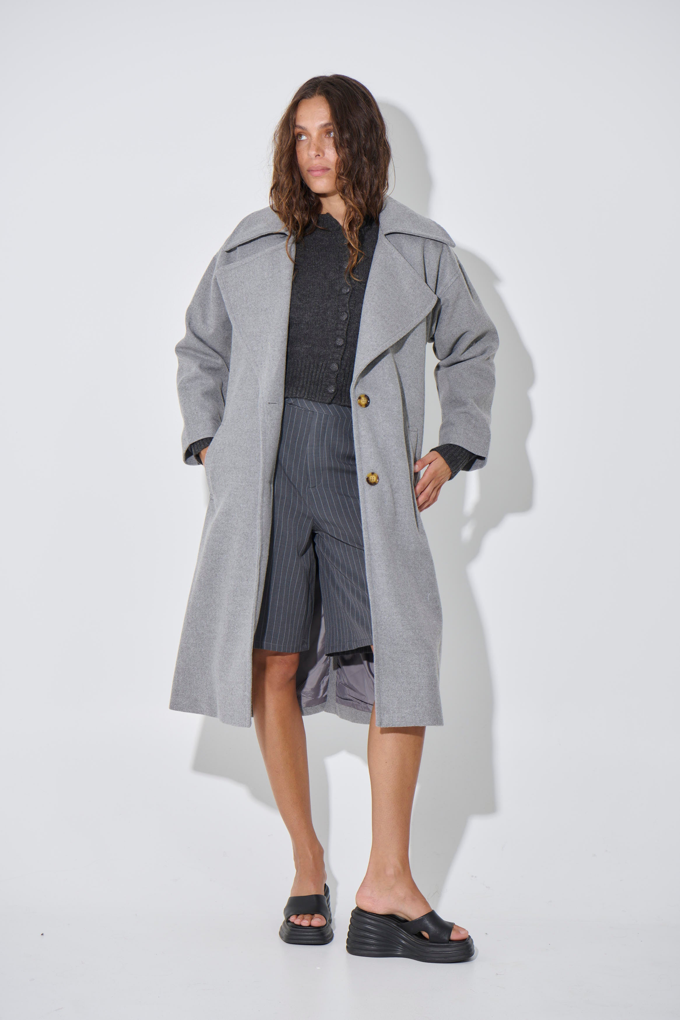 Eden Coat Light Grey - FINAL SALE