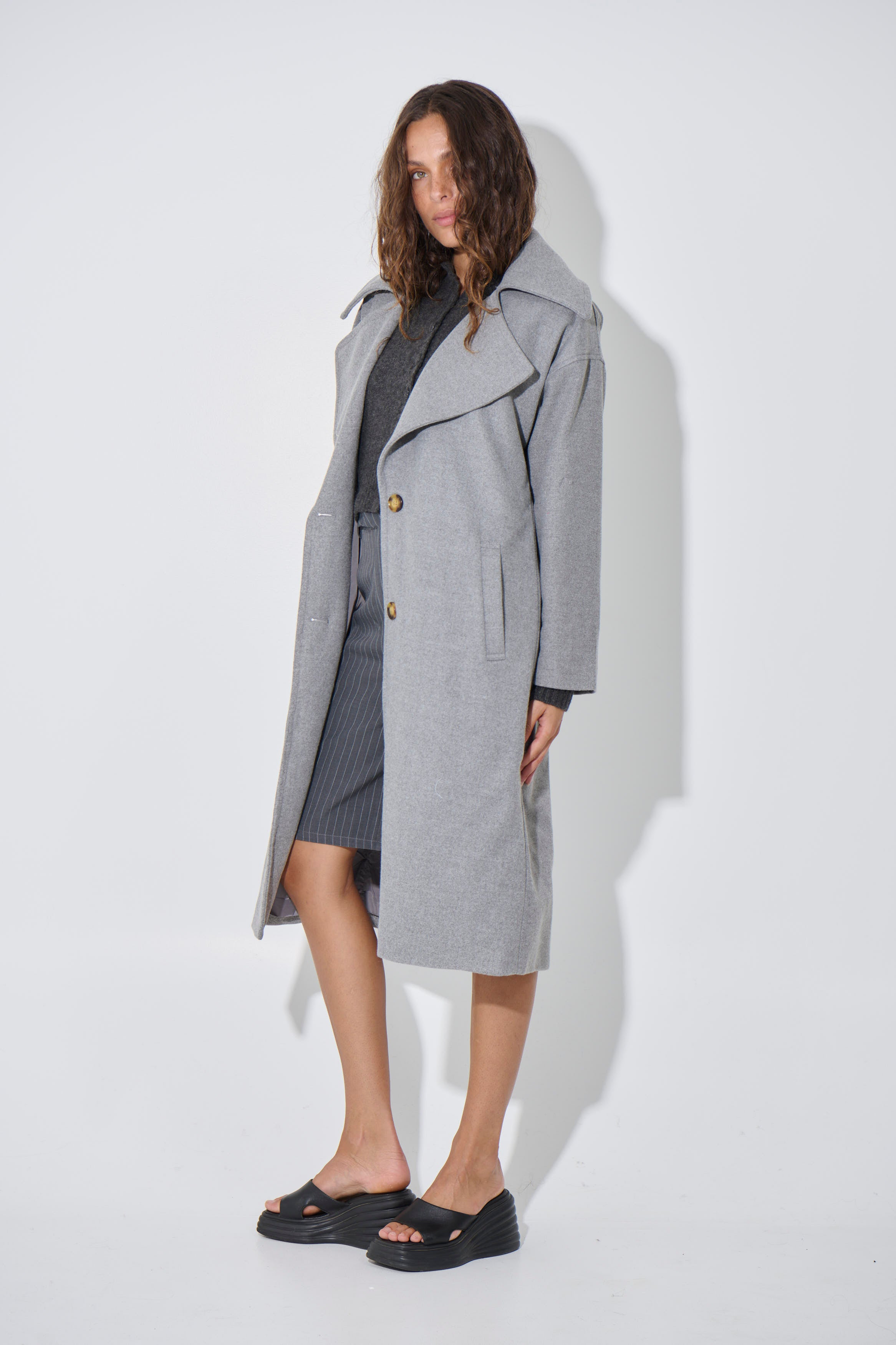 Eden Coat Light Grey - FINAL SALE