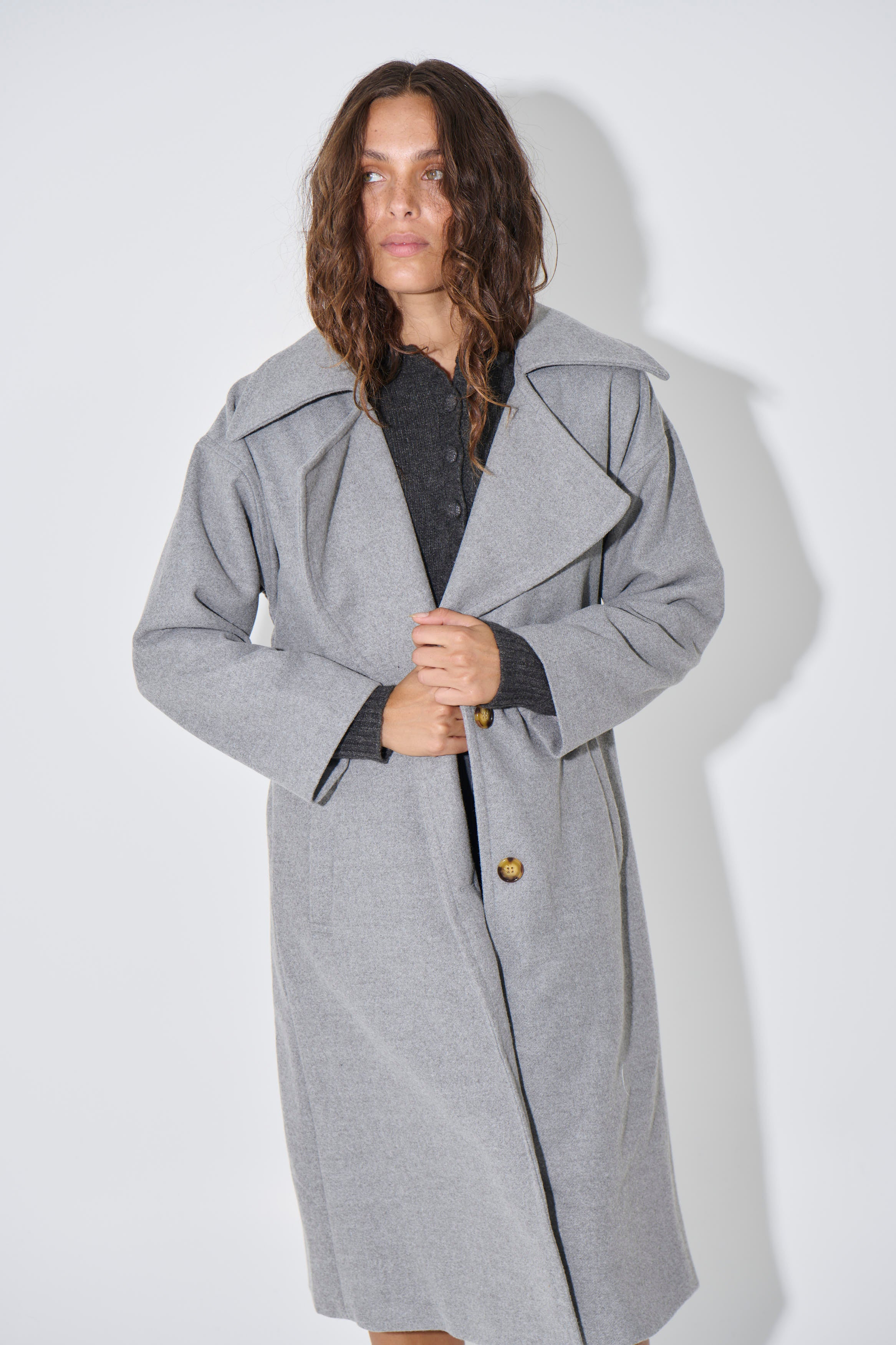 Eden Coat Light Grey - FINAL SALE