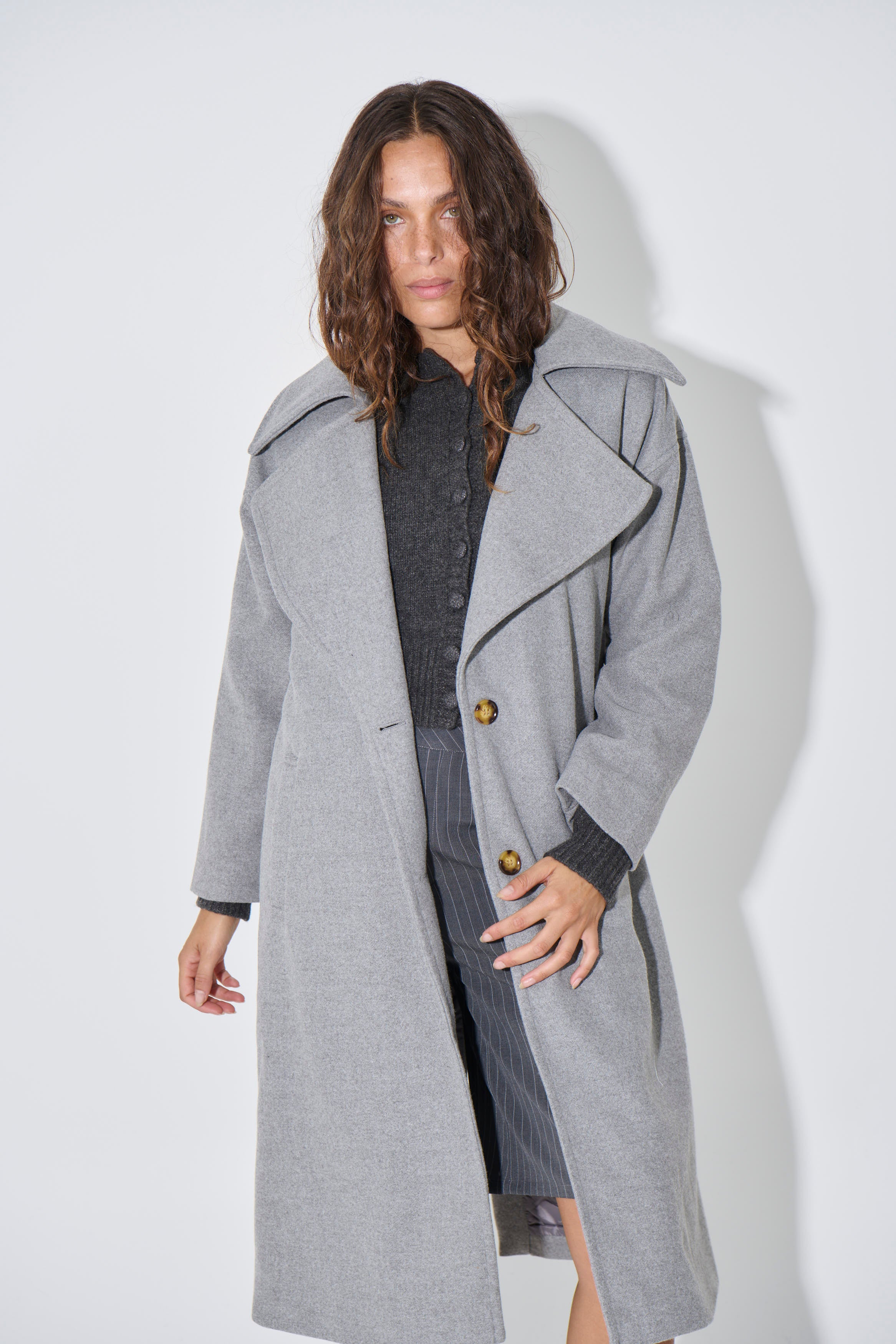 Eden Coat Light Grey - FINAL SALE