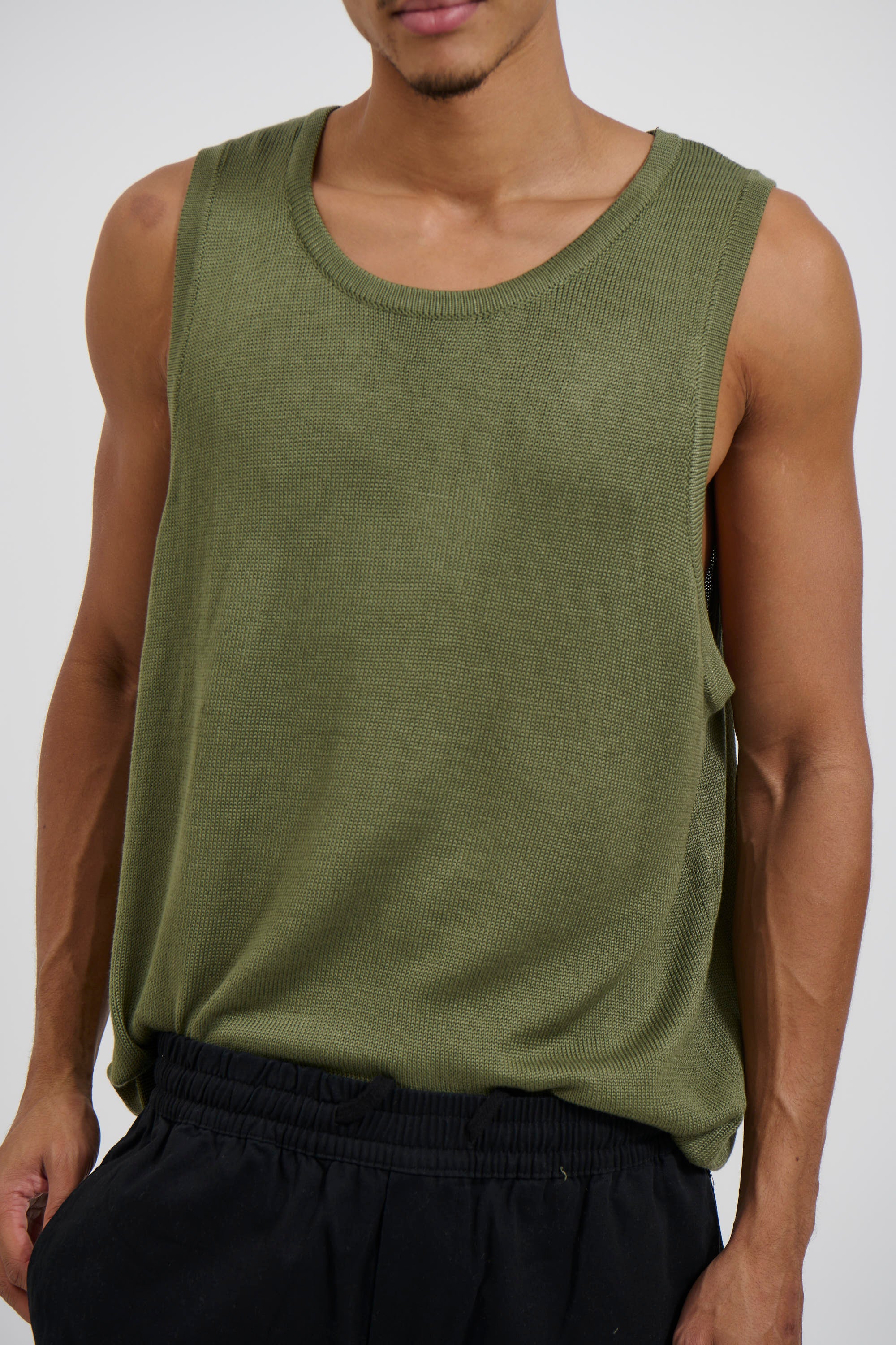Deran Knitted Tank Khaki