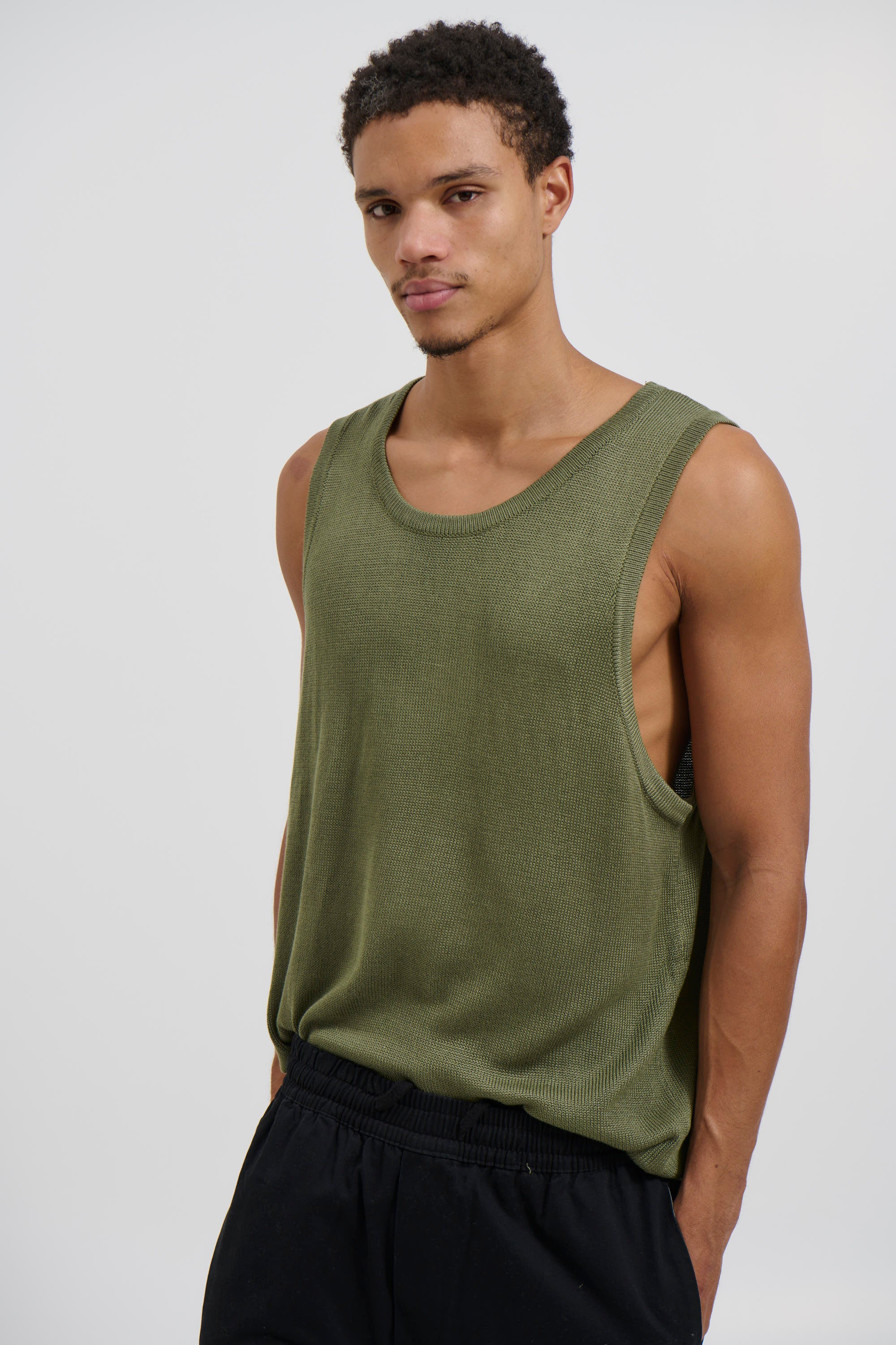 Deran Knitted Tank Khaki