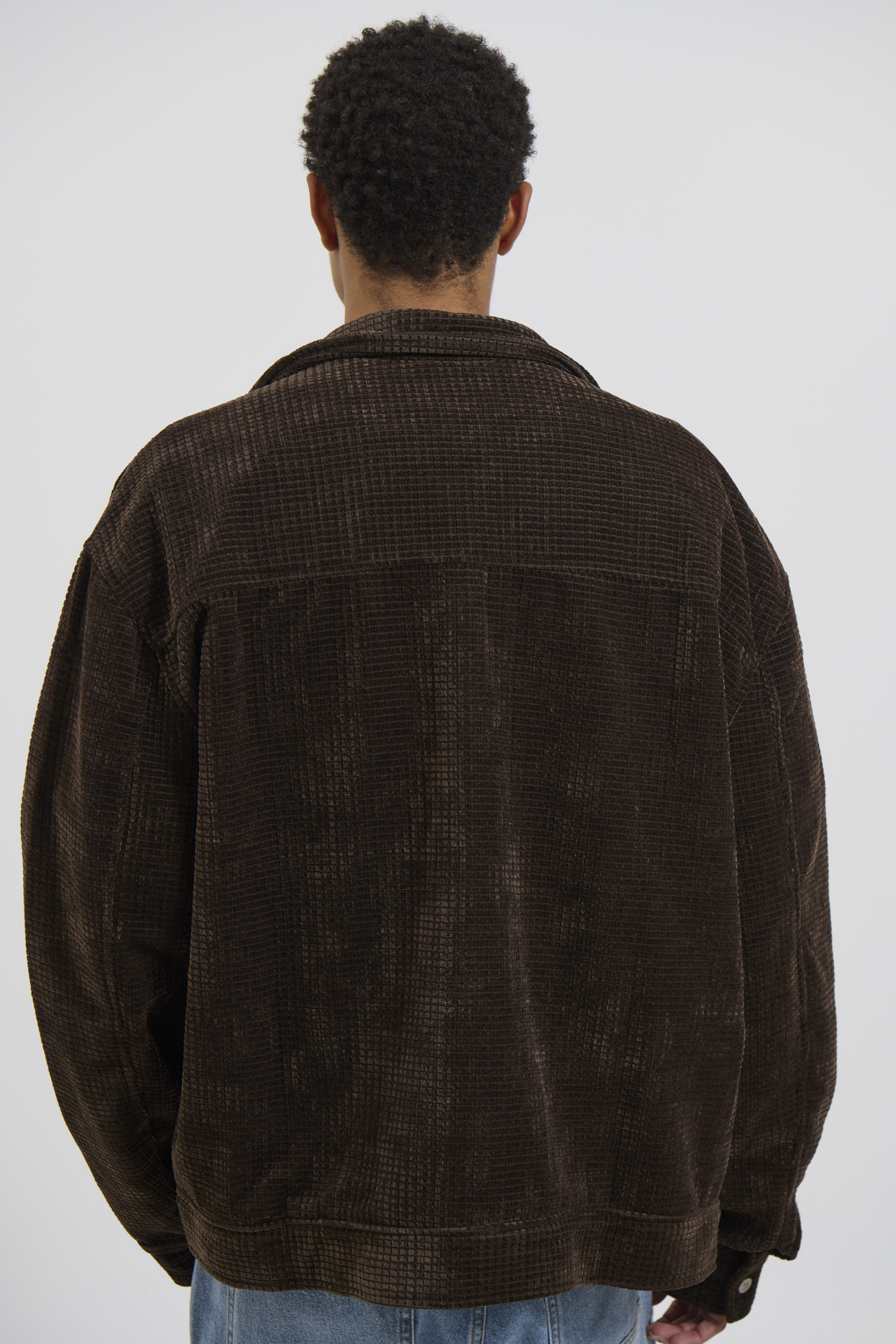 Texture Drop Sleeve Jacket Choc