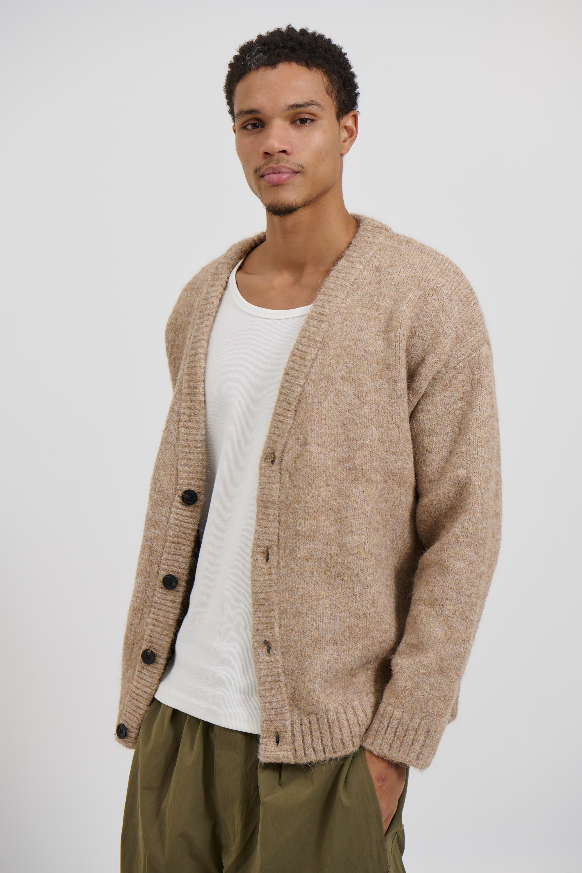 Knitted Oversize Cardigan Camel