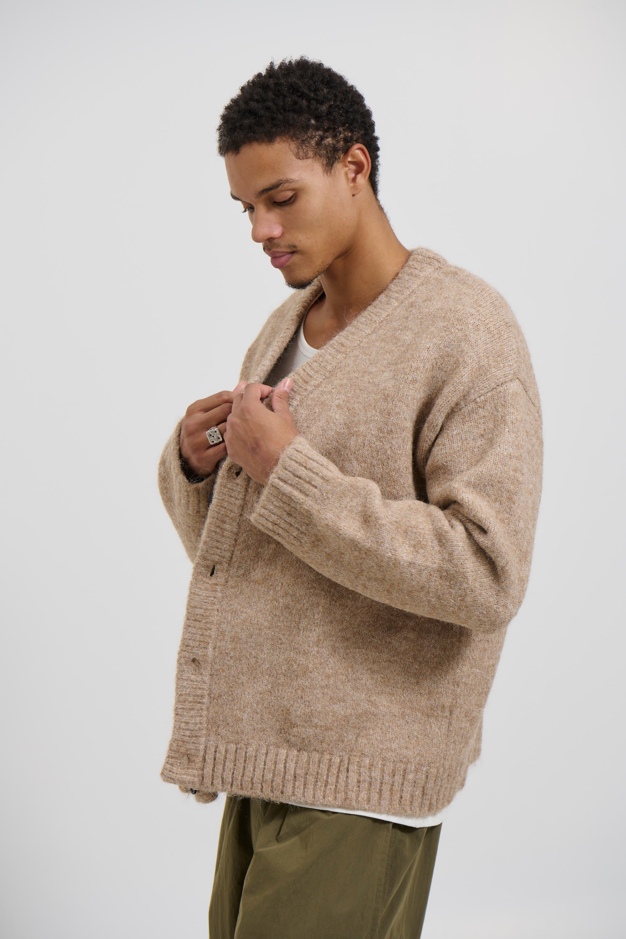 Knitted Oversize Cardigan Camel
