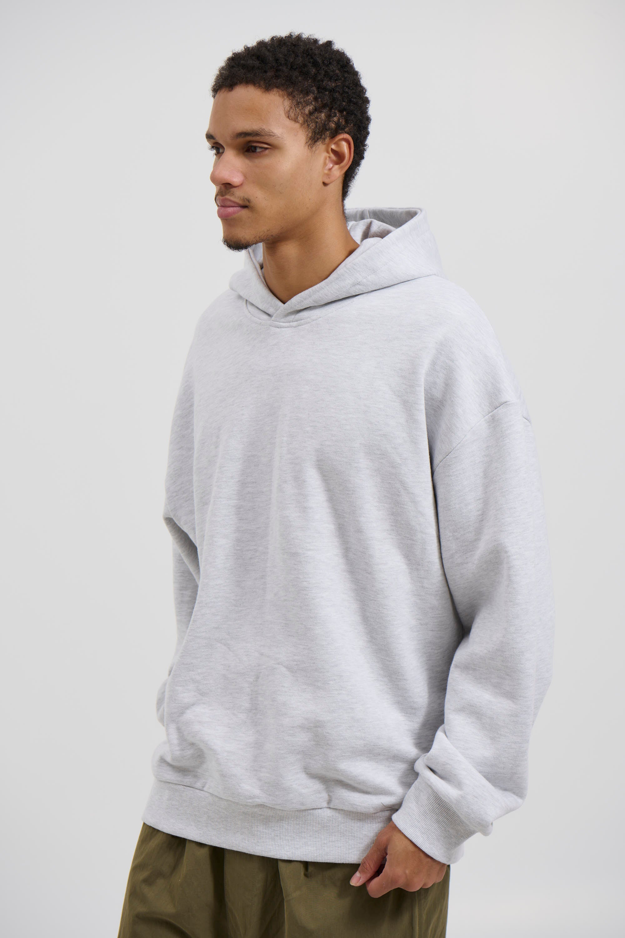 Heavyweight Cotton Hoodie Heather Grey