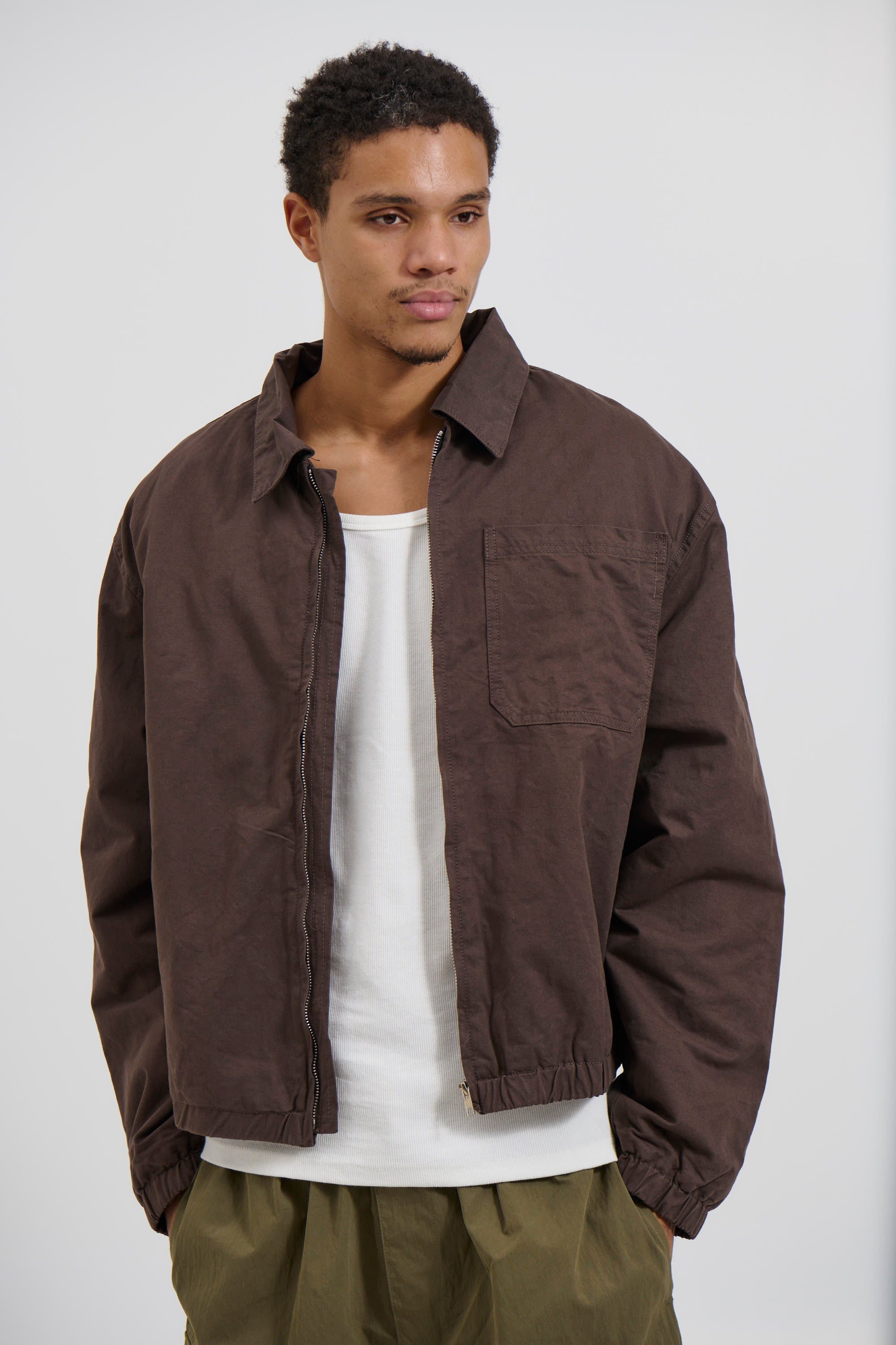 Charlie Soft Cotton Bomber Choc