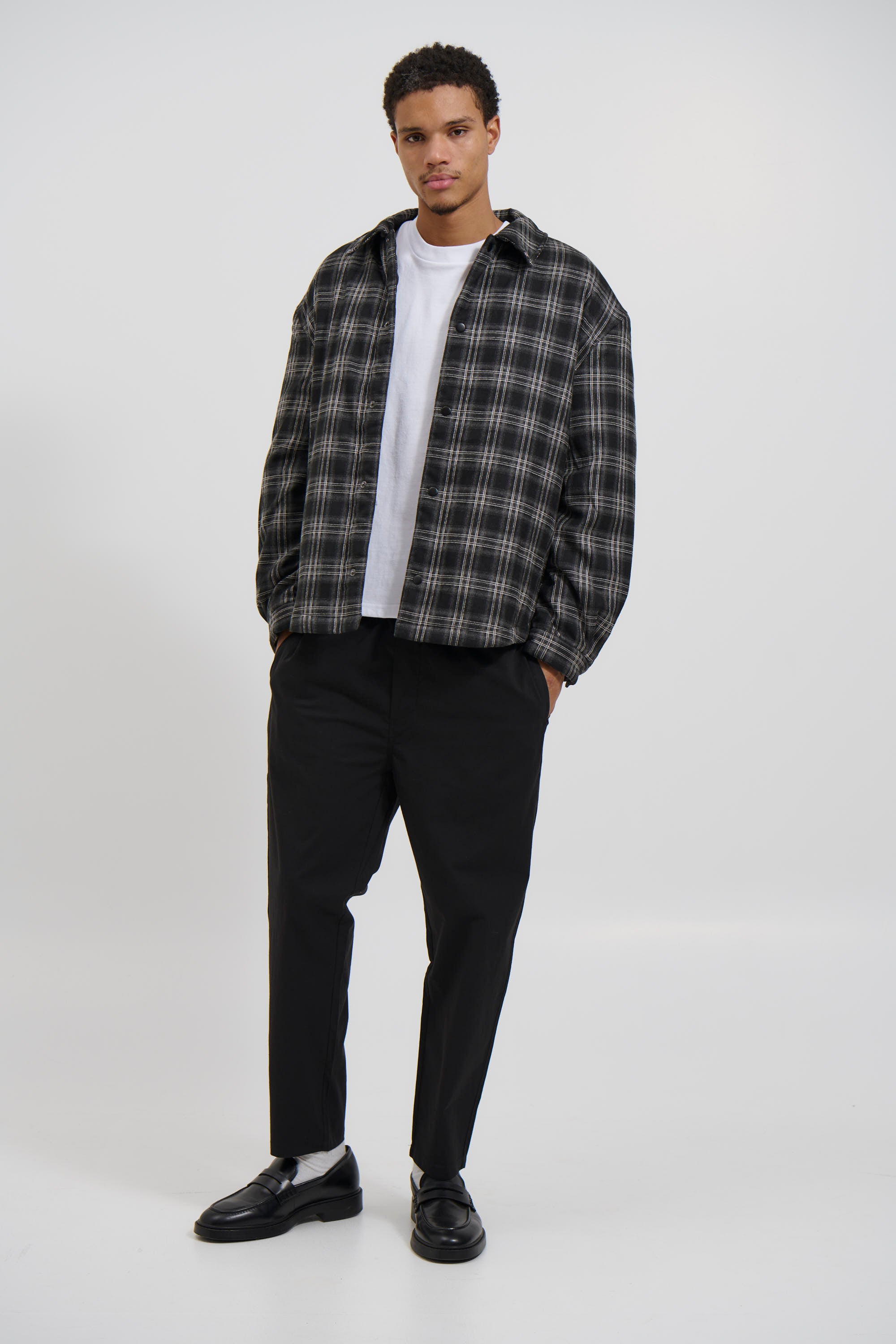 Check Trucker Jacket Black