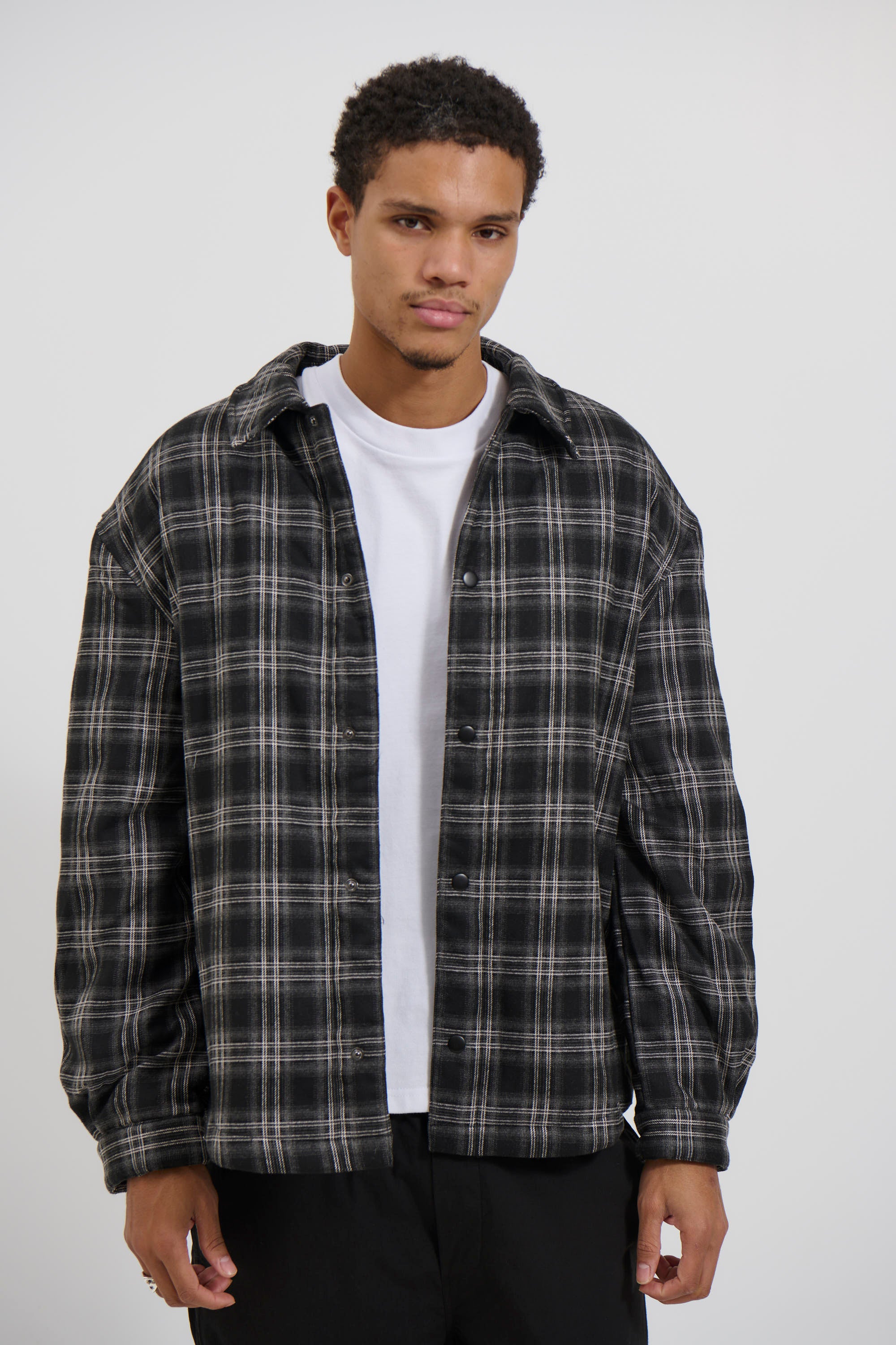 Check Trucker Jacket Black