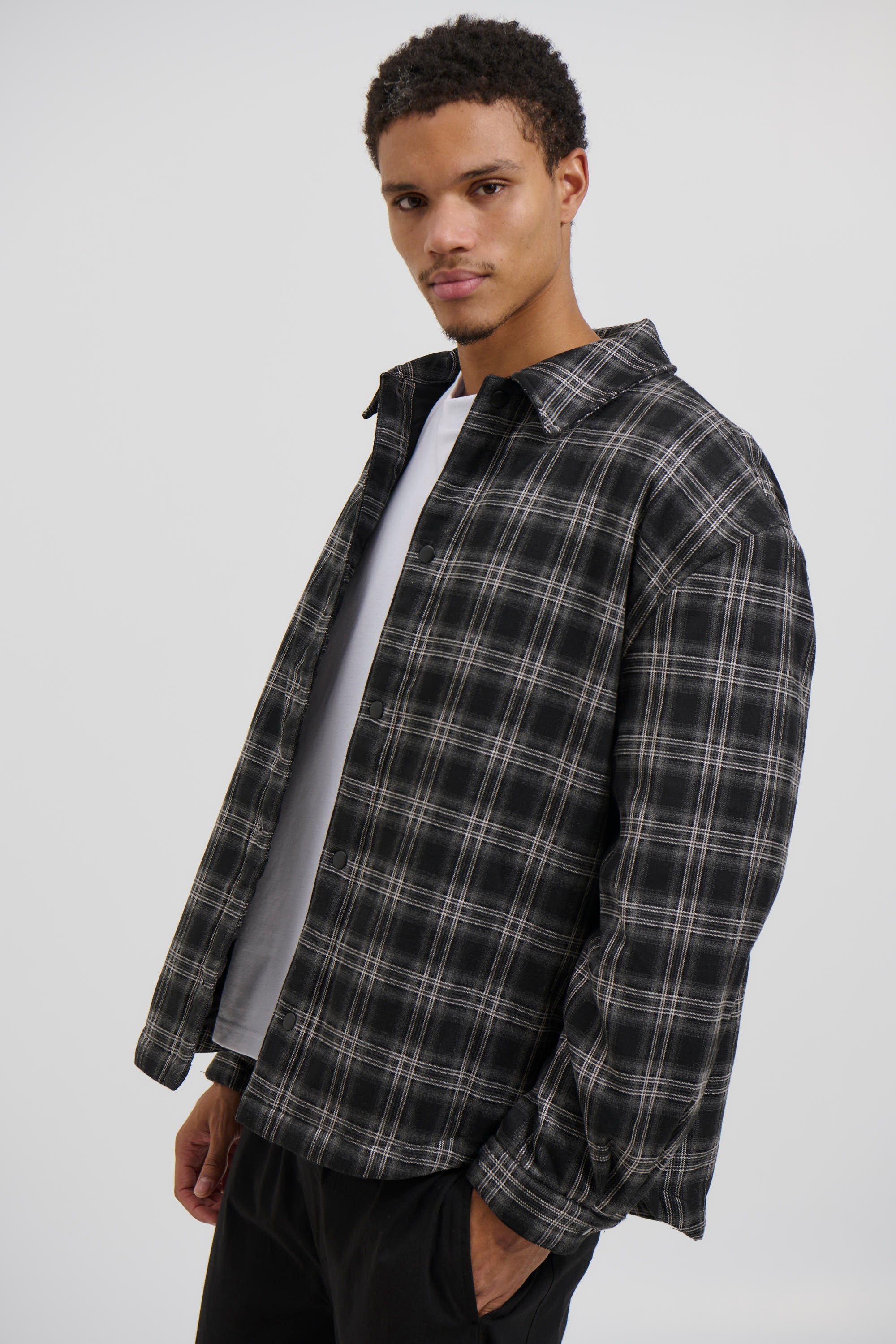 Check Trucker Jacket Black