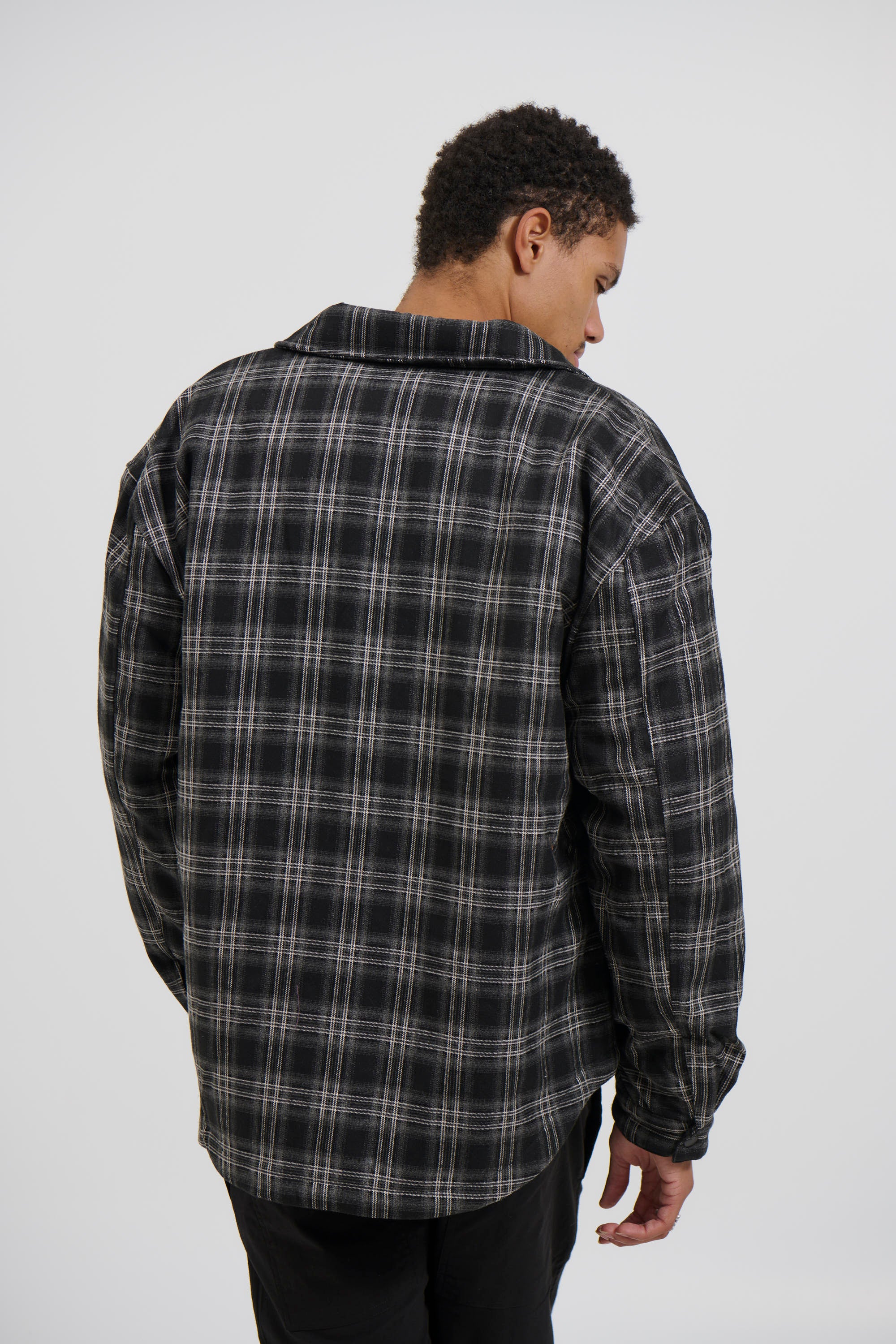 Check Trucker Jacket Black
