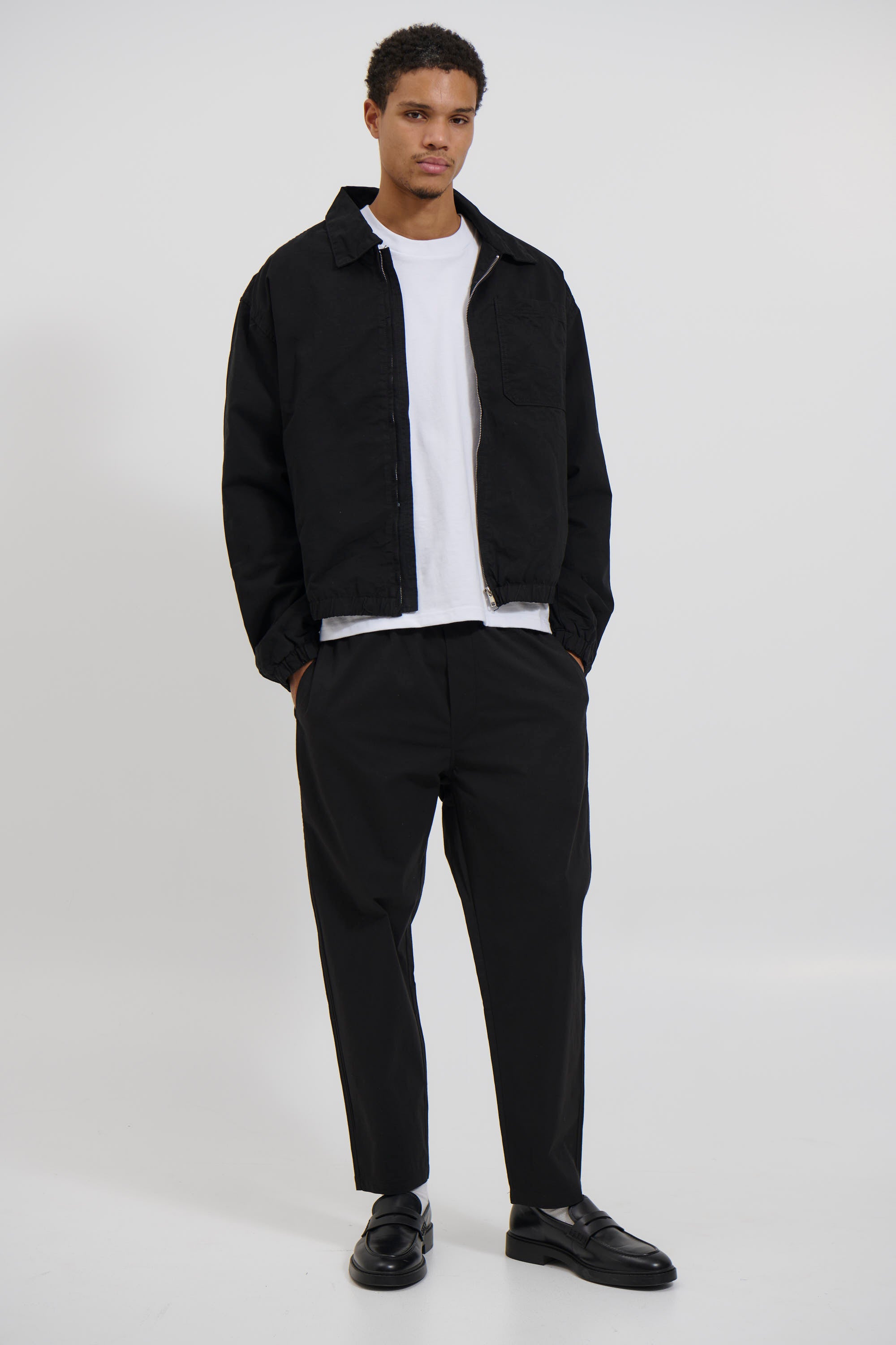 Charlie Soft Cotton Bomber Black