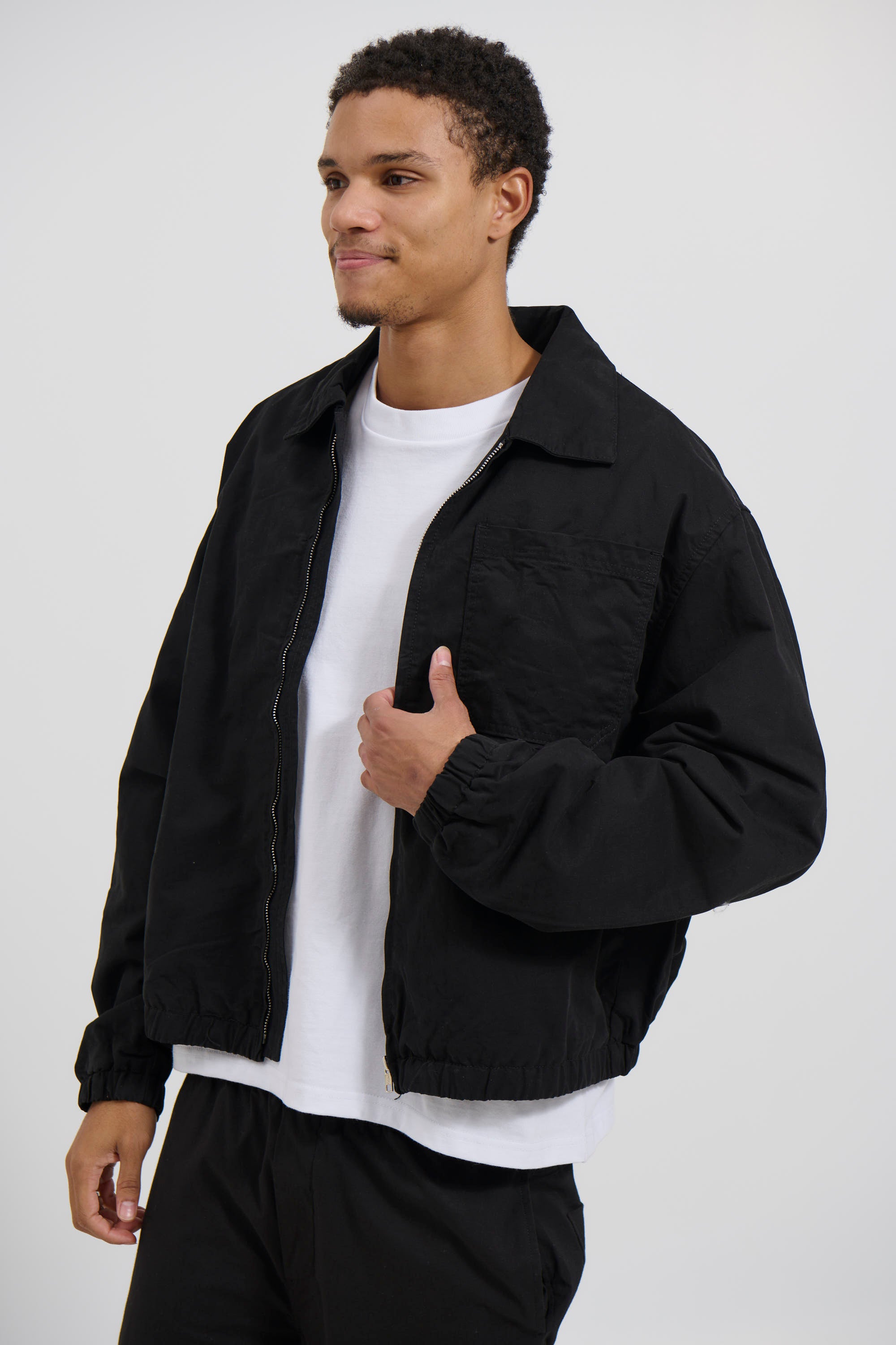 Charlie Soft Cotton Bomber Black