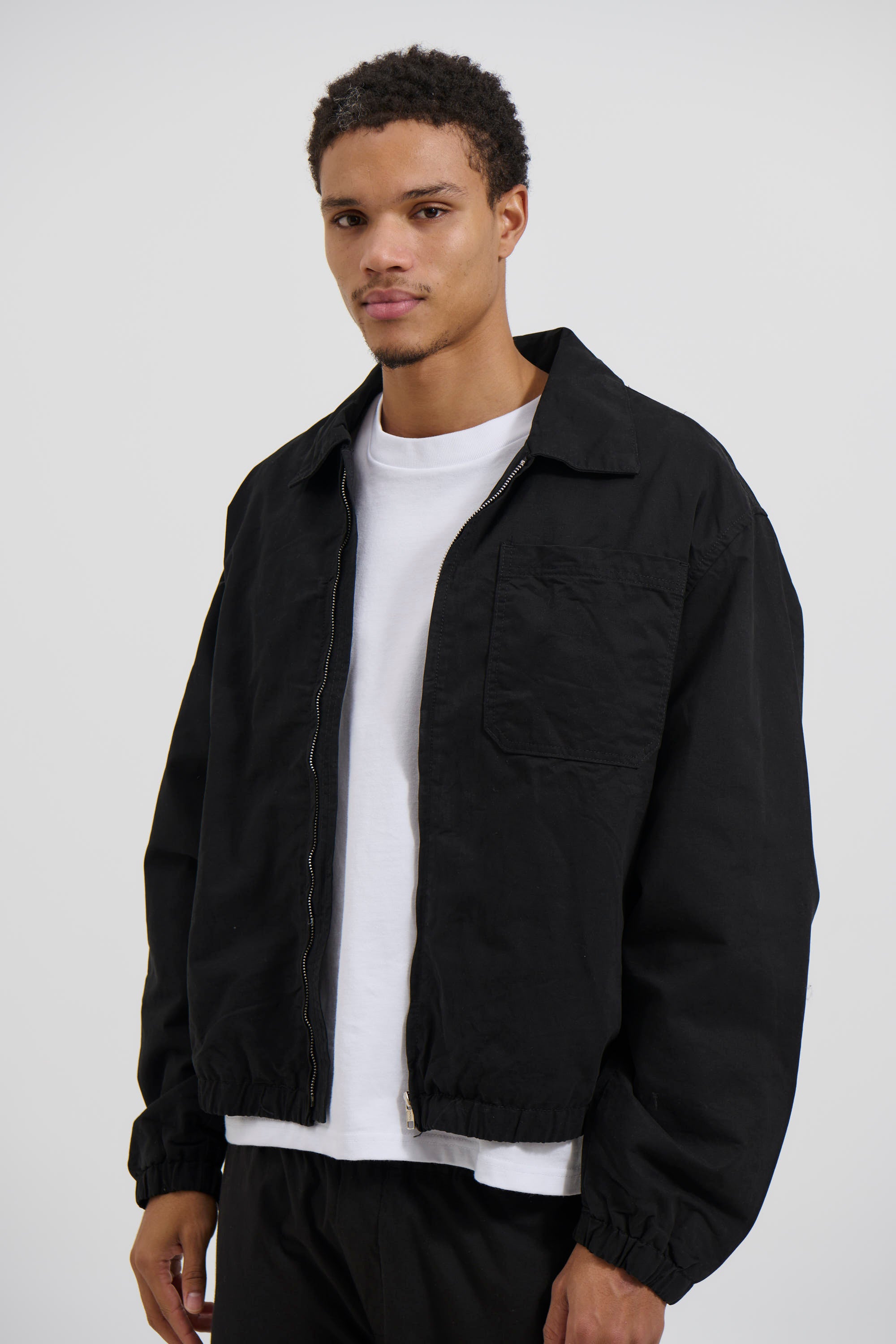 Charlie Soft Cotton Bomber Black