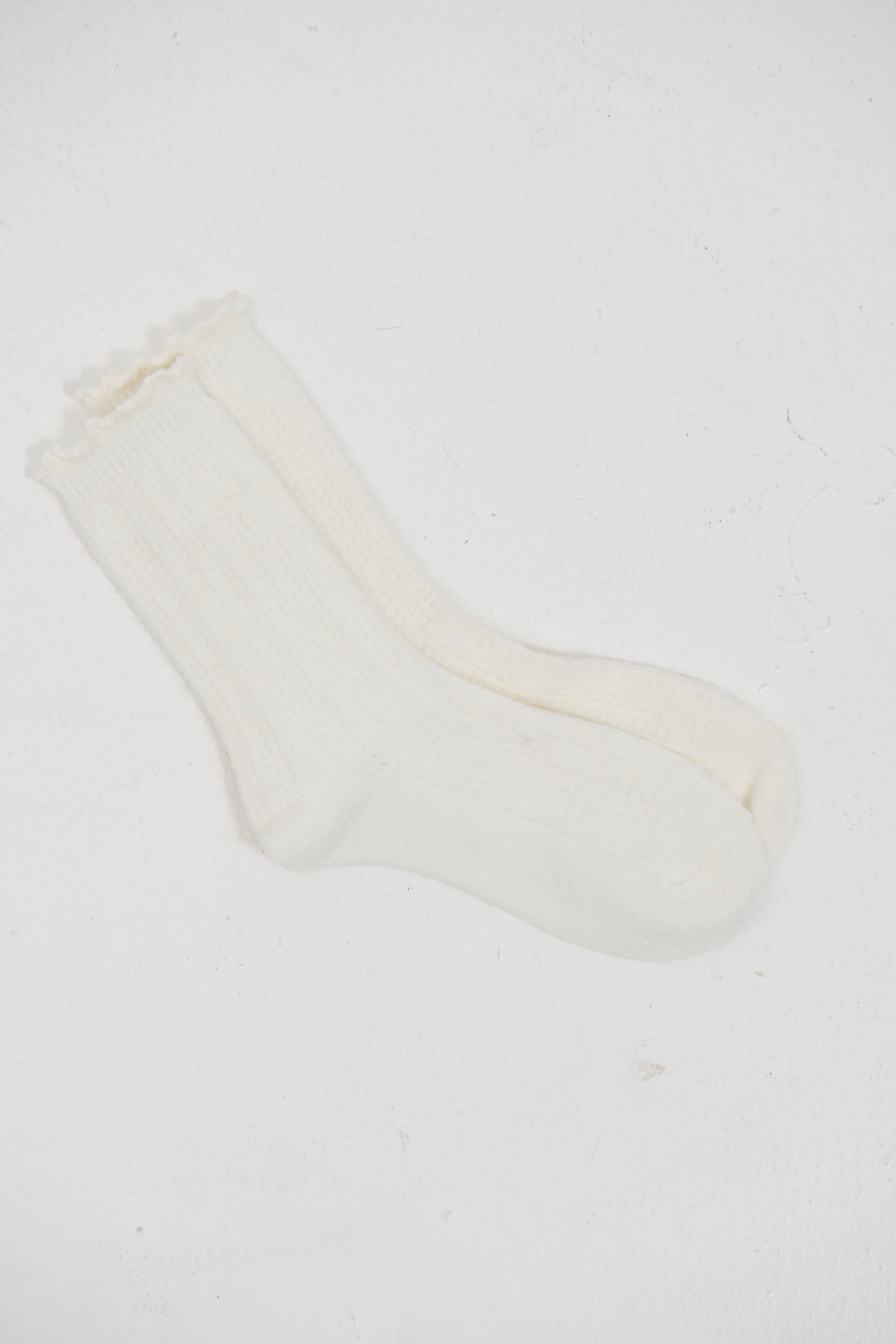 Frill Wool Sock White