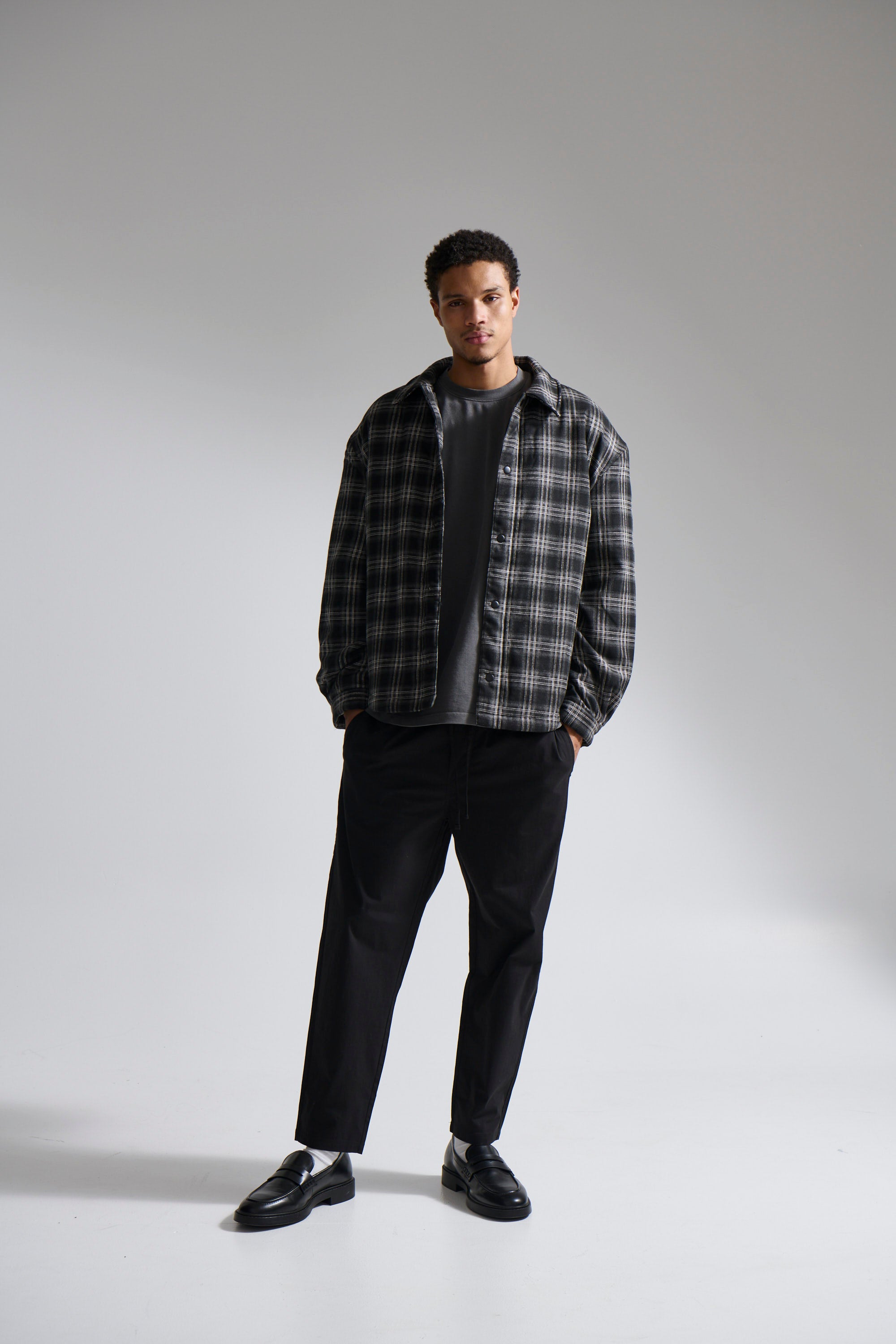 Check Trucker Jacket Black
