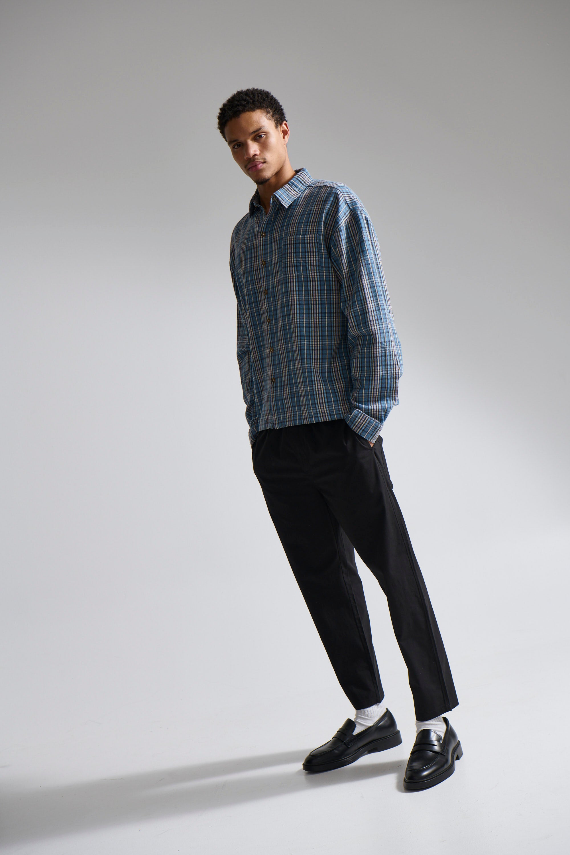 Brooklyn Check Shirt Blue