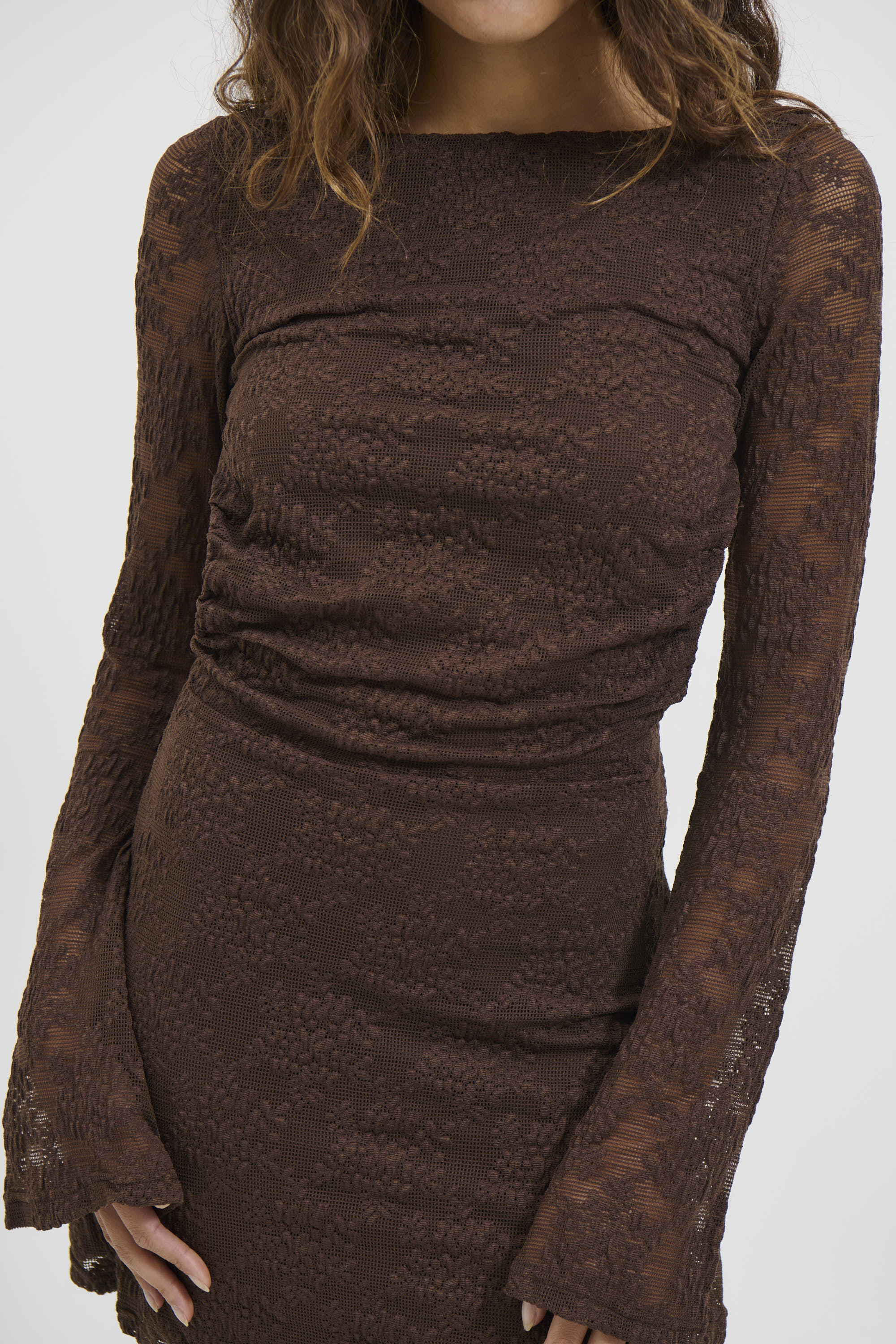 Moritz Lace Mini Dress Chocolate