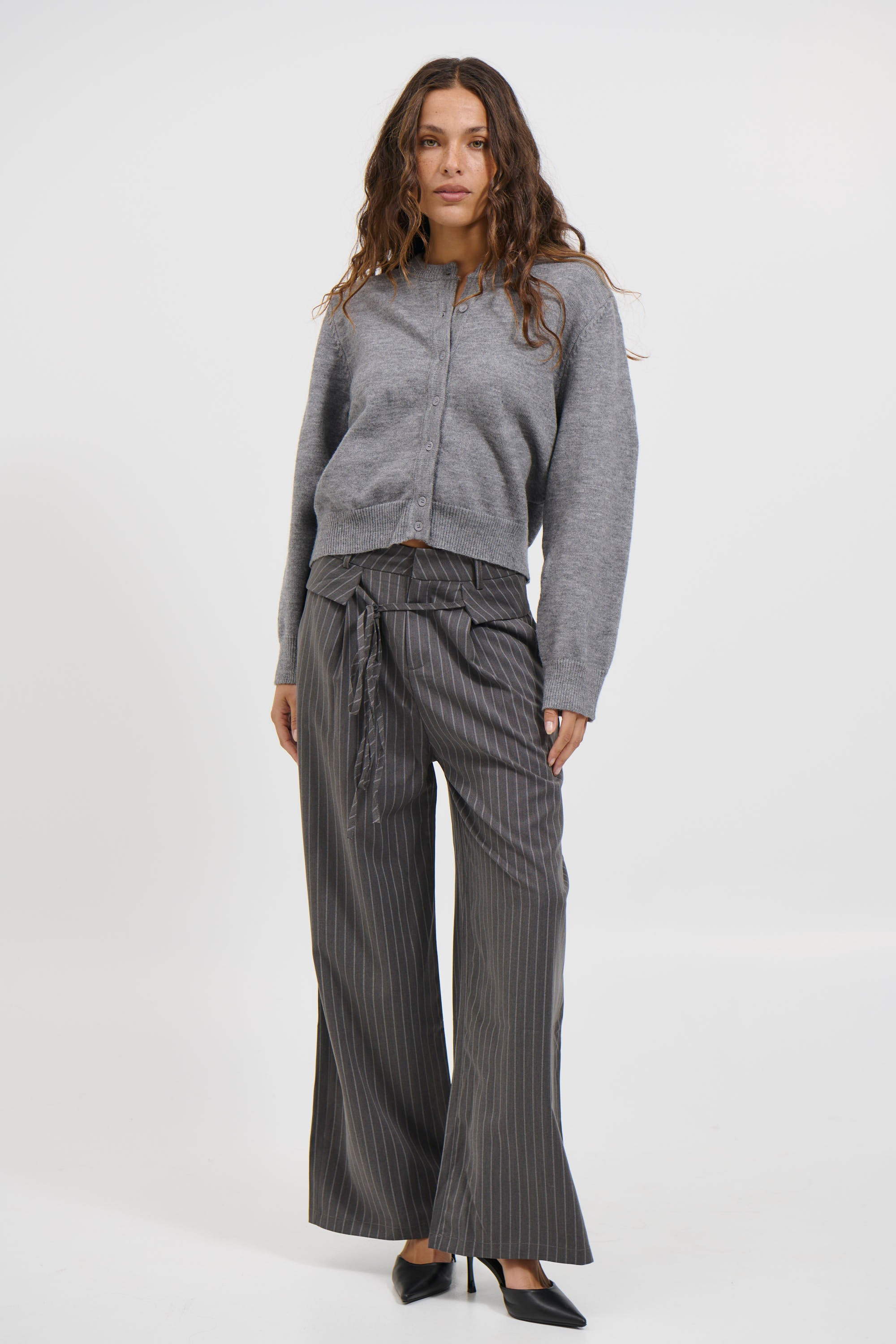 Kiara Pinstripe Pant Grey