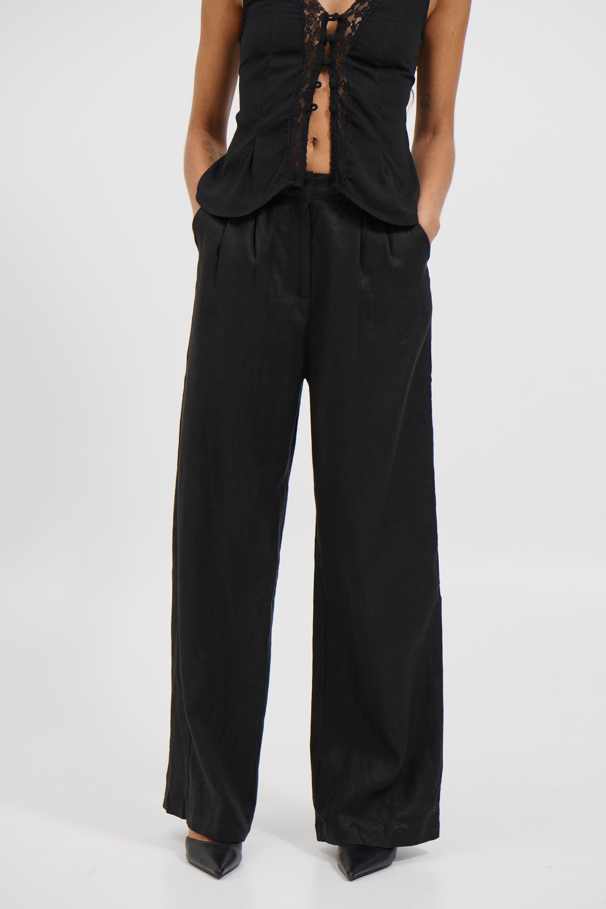 Laney Linen Pant Black