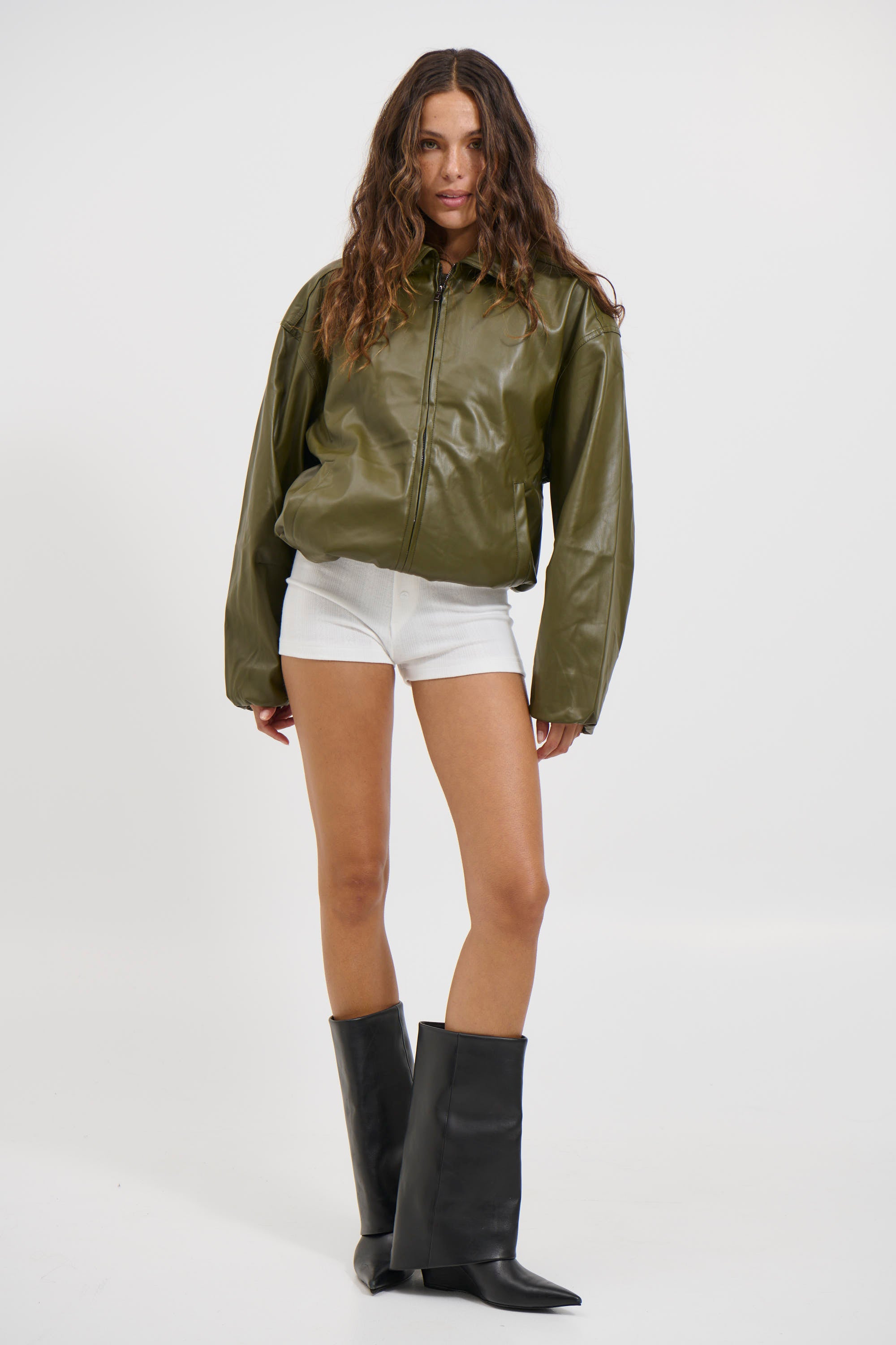 Unisex NTH Coated Bomber Jacket Army