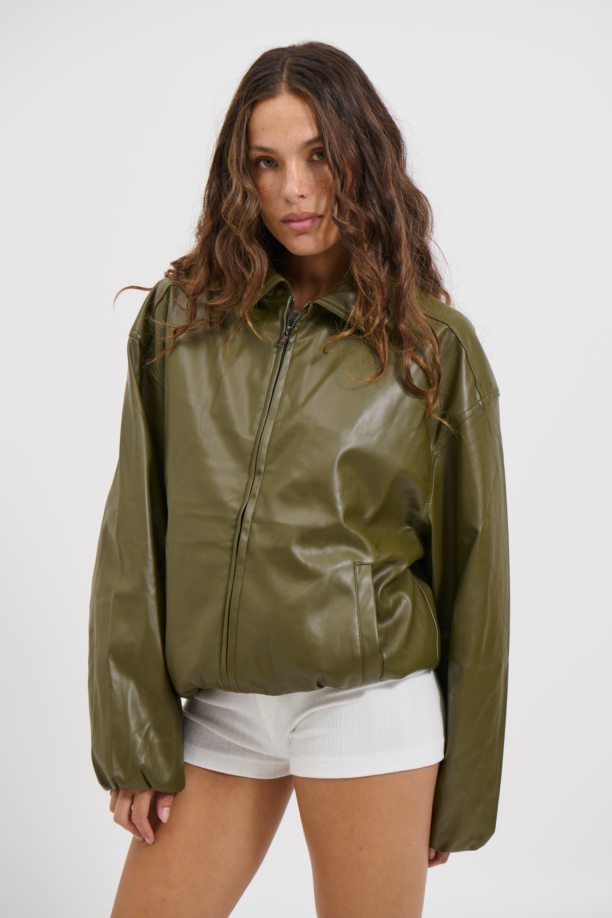 Unisex NTH Coated Bomber Jacket Army