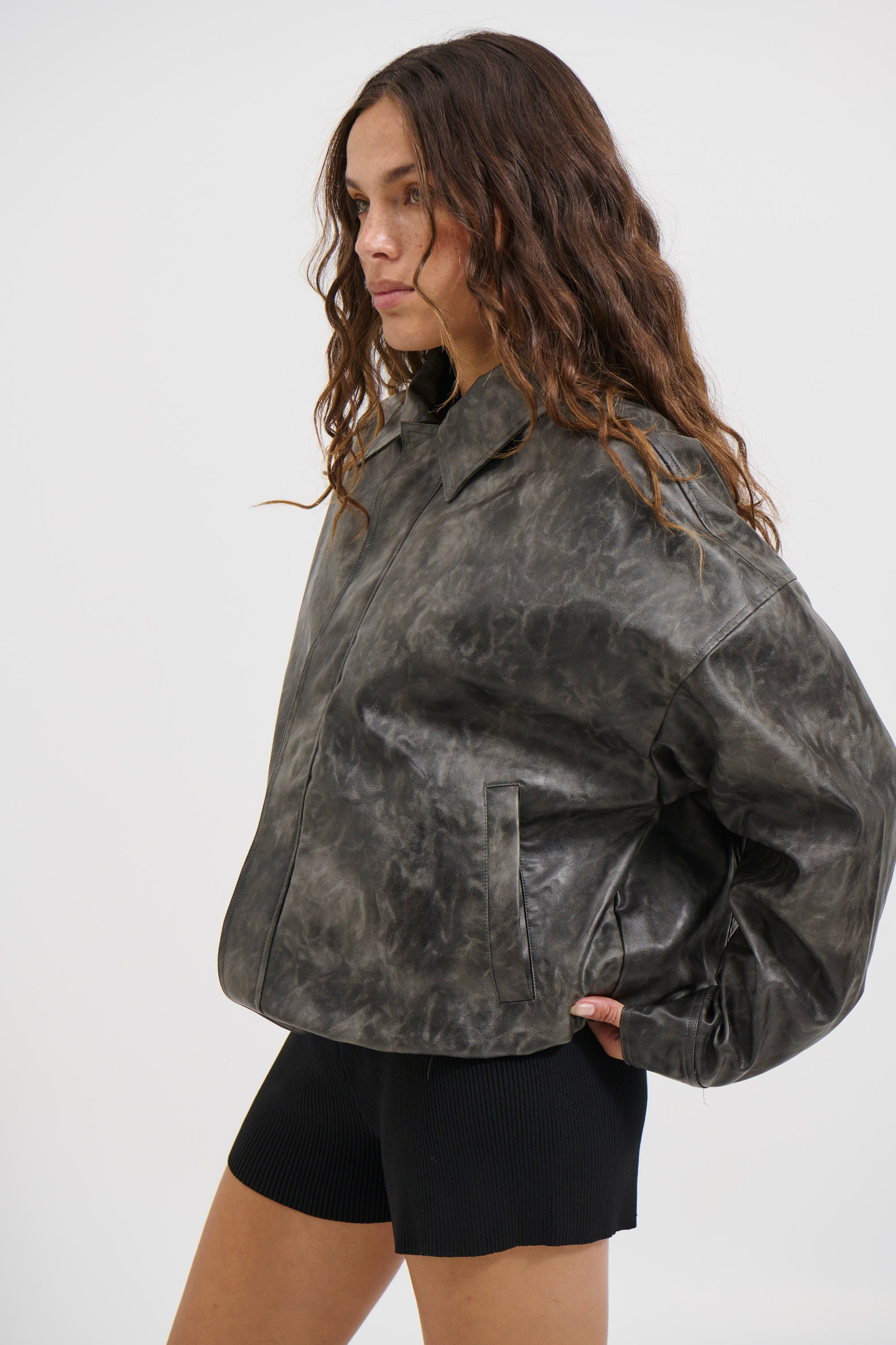 Becca Bomber Washed Black - FINAL SALE