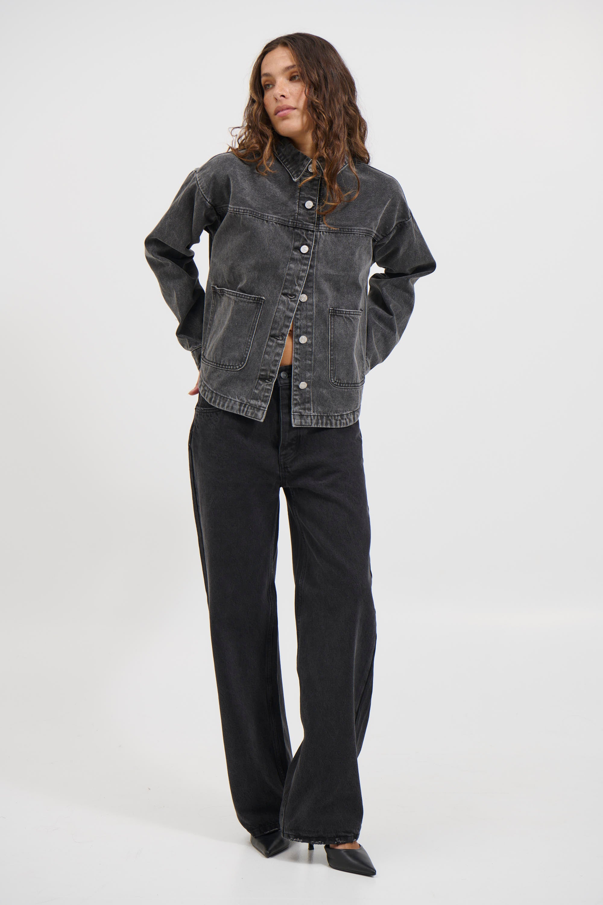 Ashton Denim Jacket Washed Black - FINAL SALE