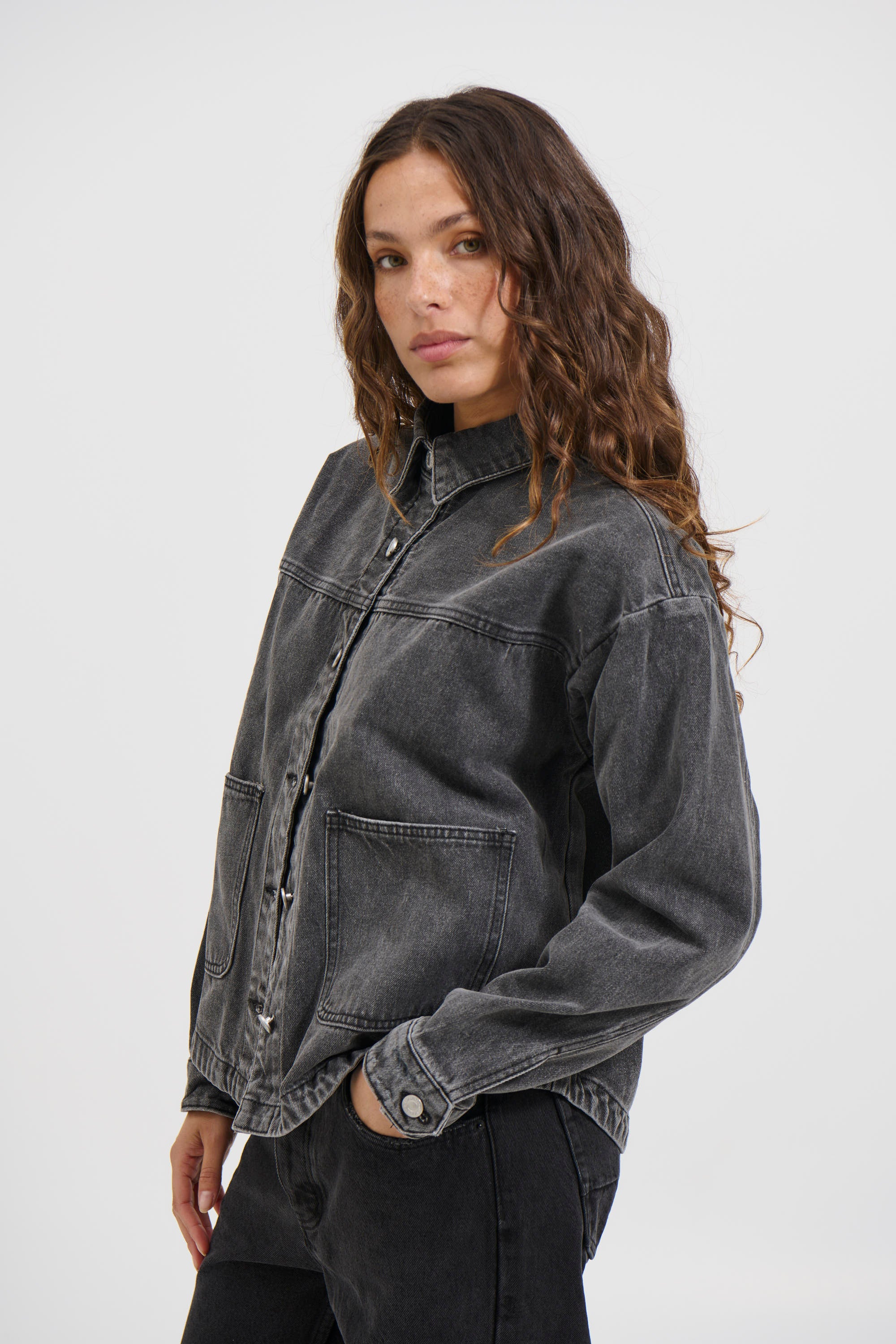 Ashton Denim Jacket Washed Black - FINAL SALE