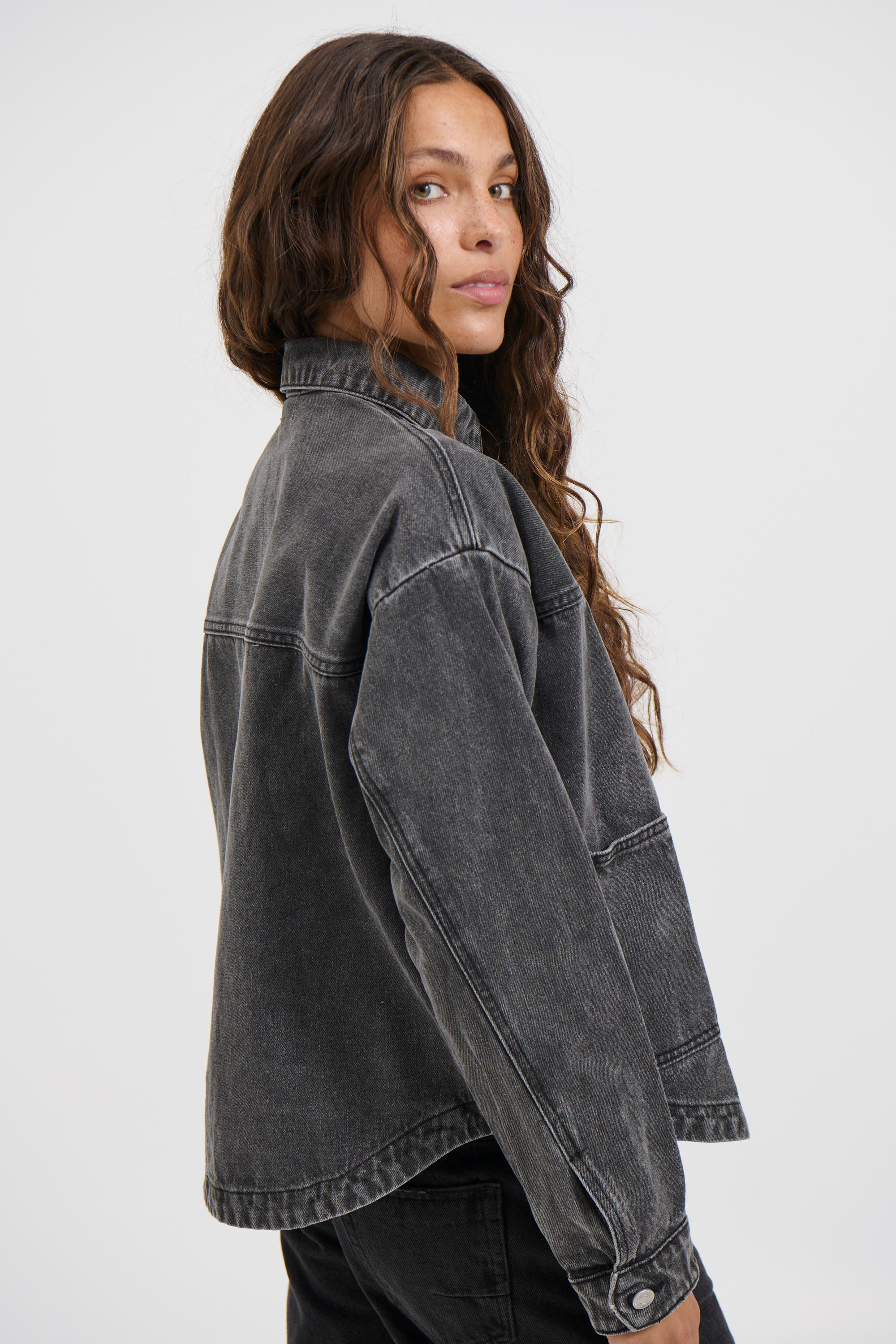 Ashton Denim Jacket Washed Black - FINAL SALE