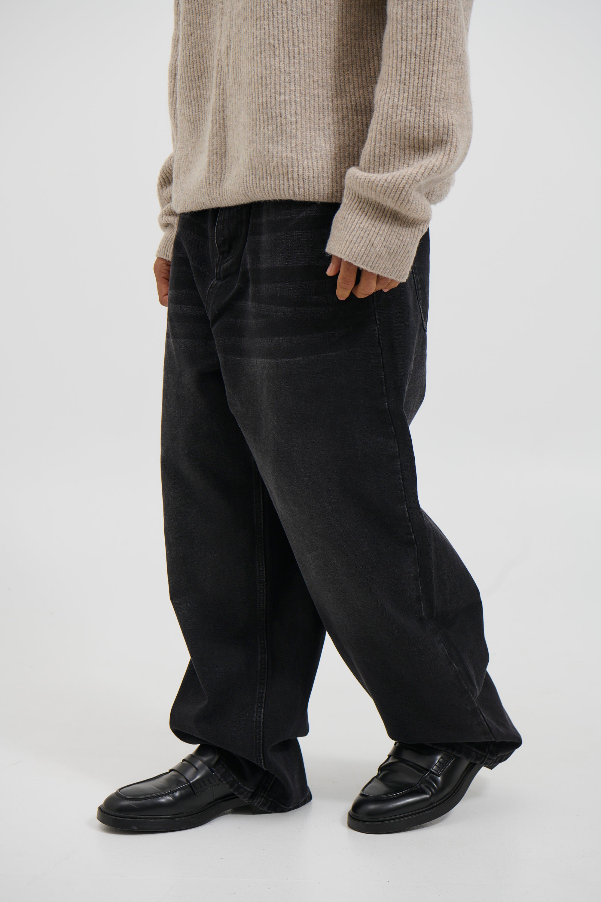 Newtown Baggy Denim Washed Black