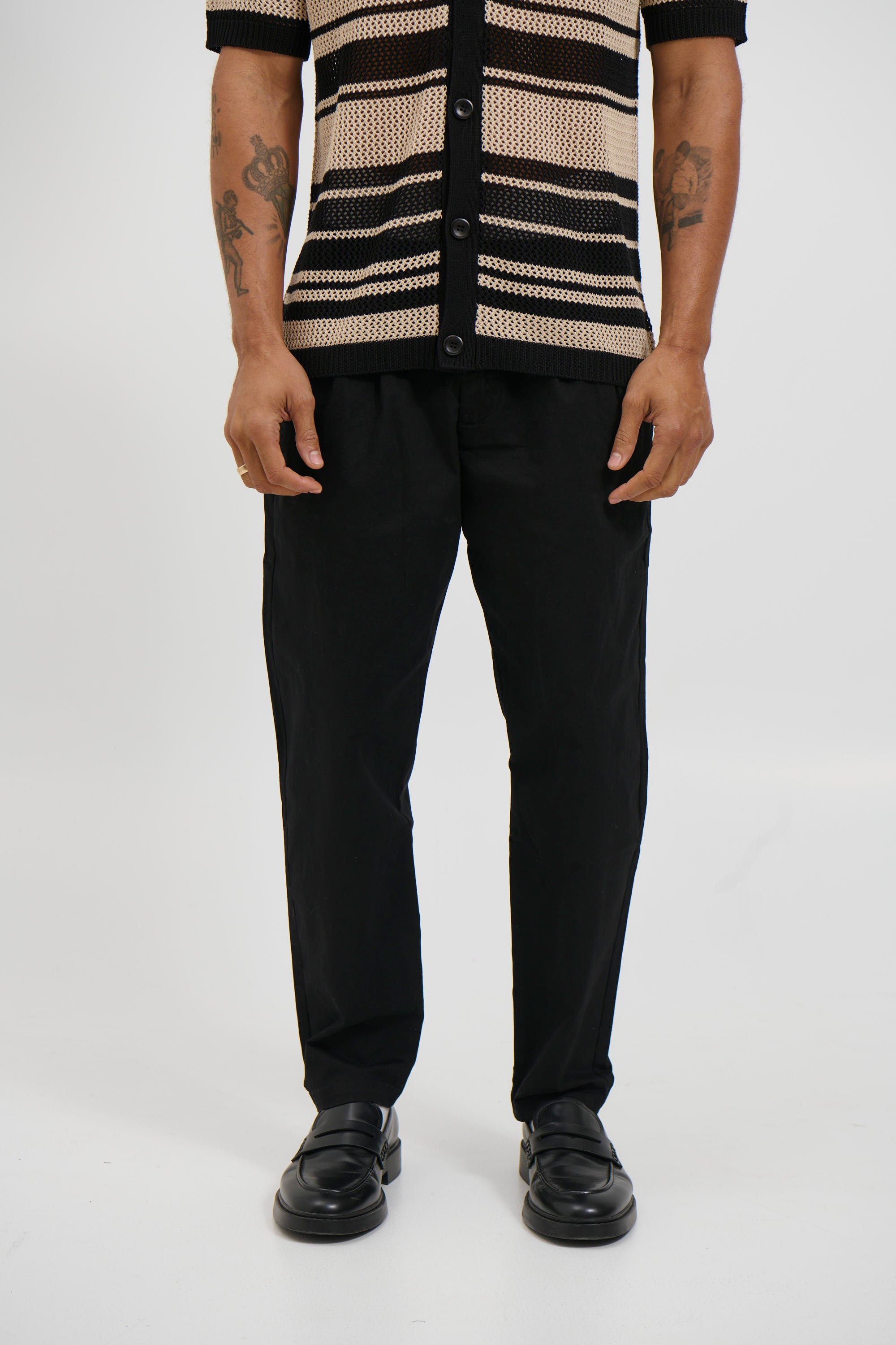 NTH Cropped Pleat Pant Black