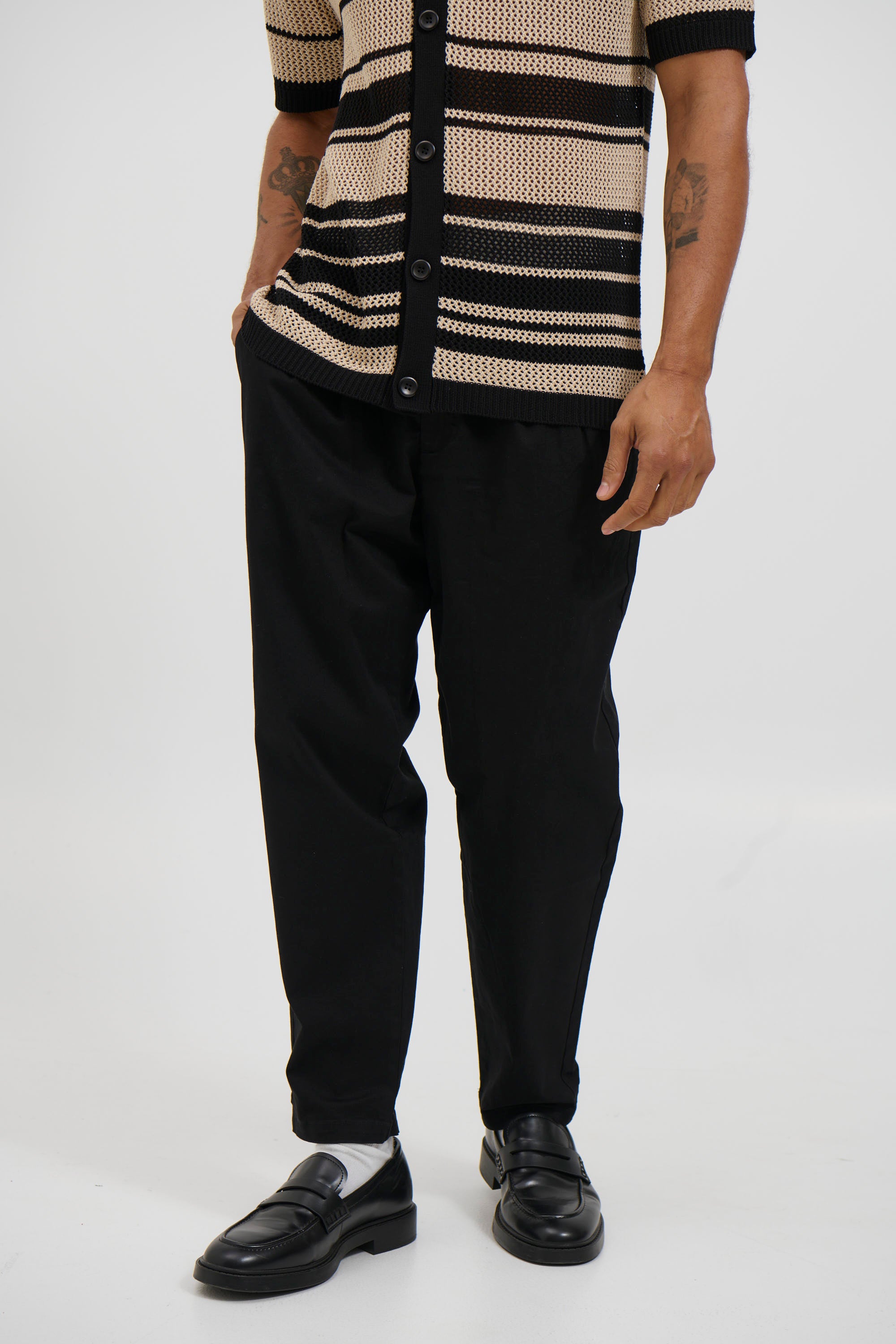 NTH Cropped Pleat Pant Black