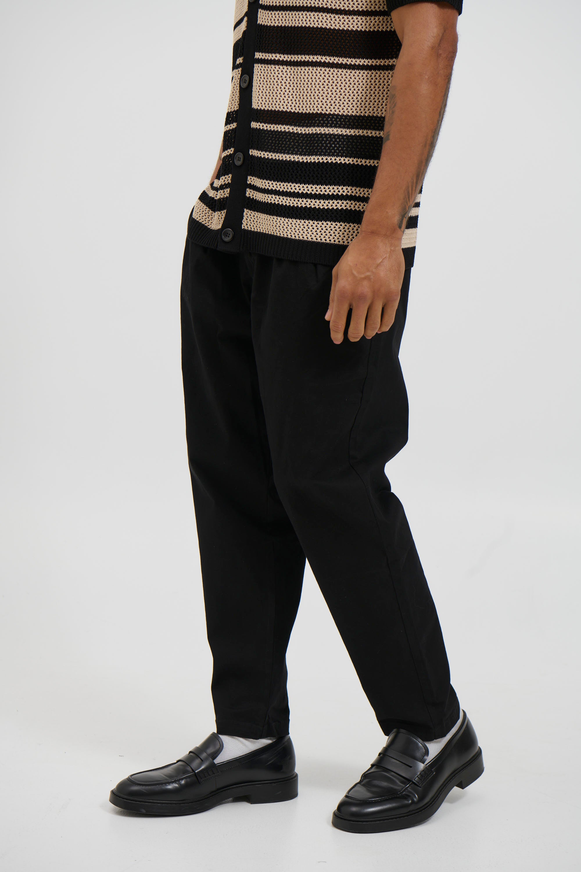 NTH Cropped Pleat Pant Black