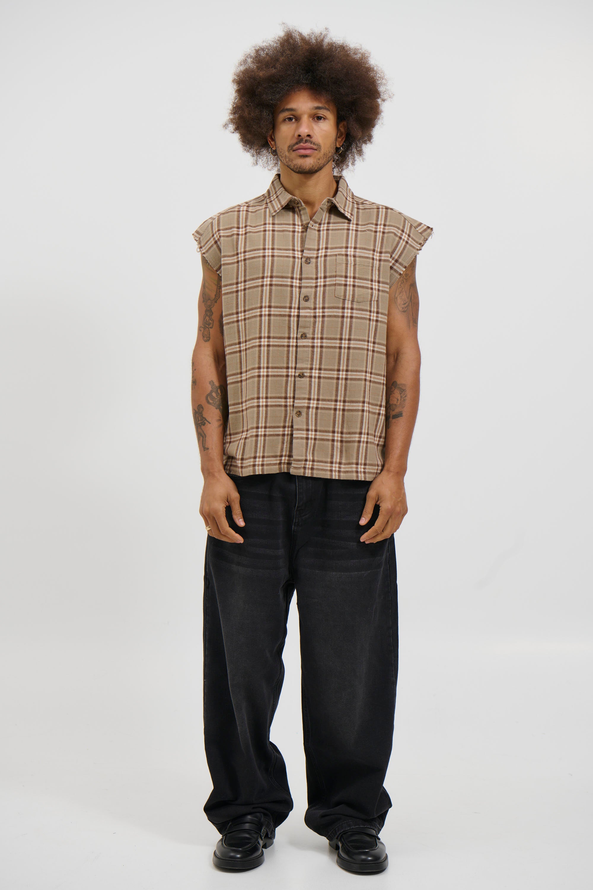 Brooklyn Check Cutoff Light Brown