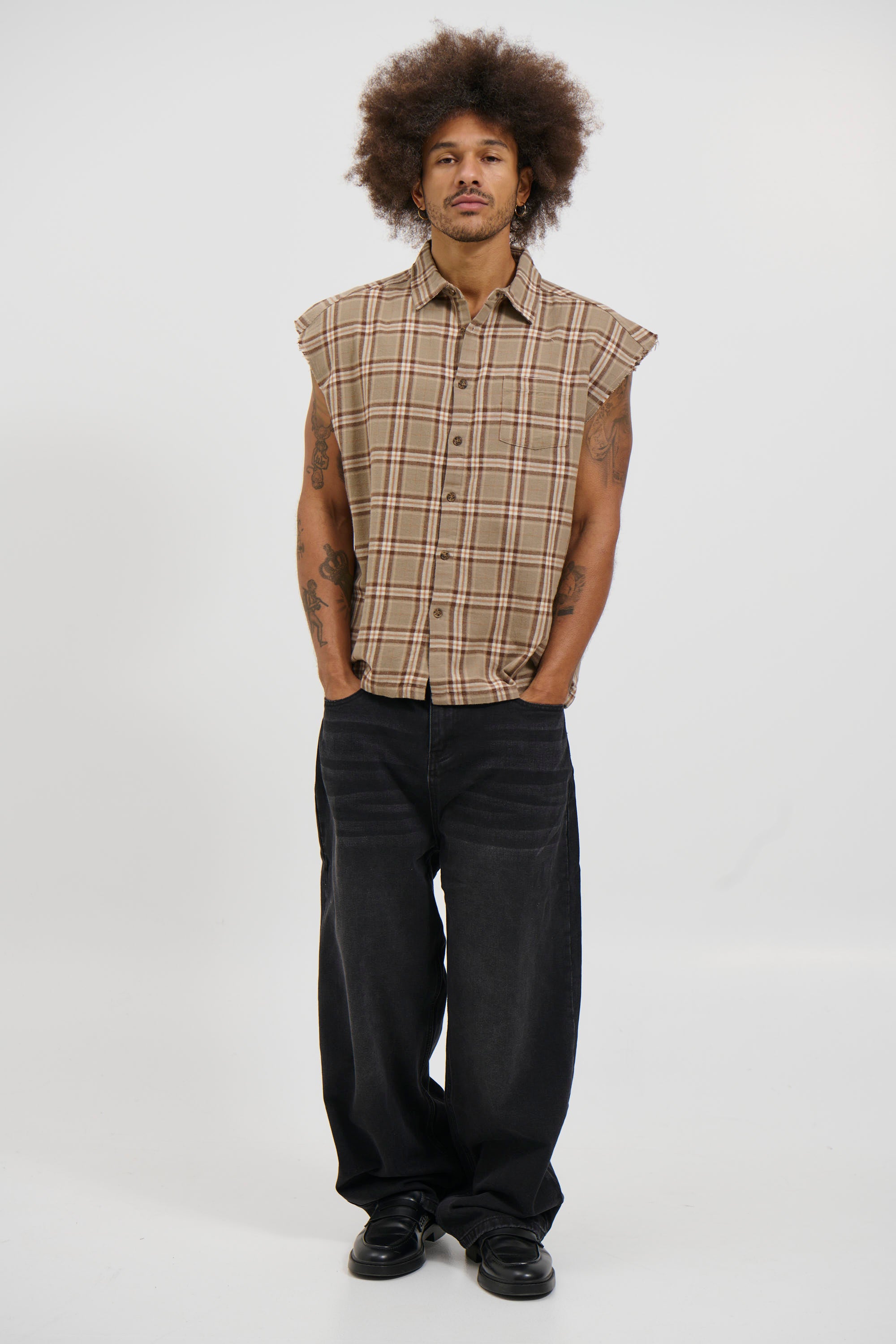 Brooklyn Check Cutoff Light Brown