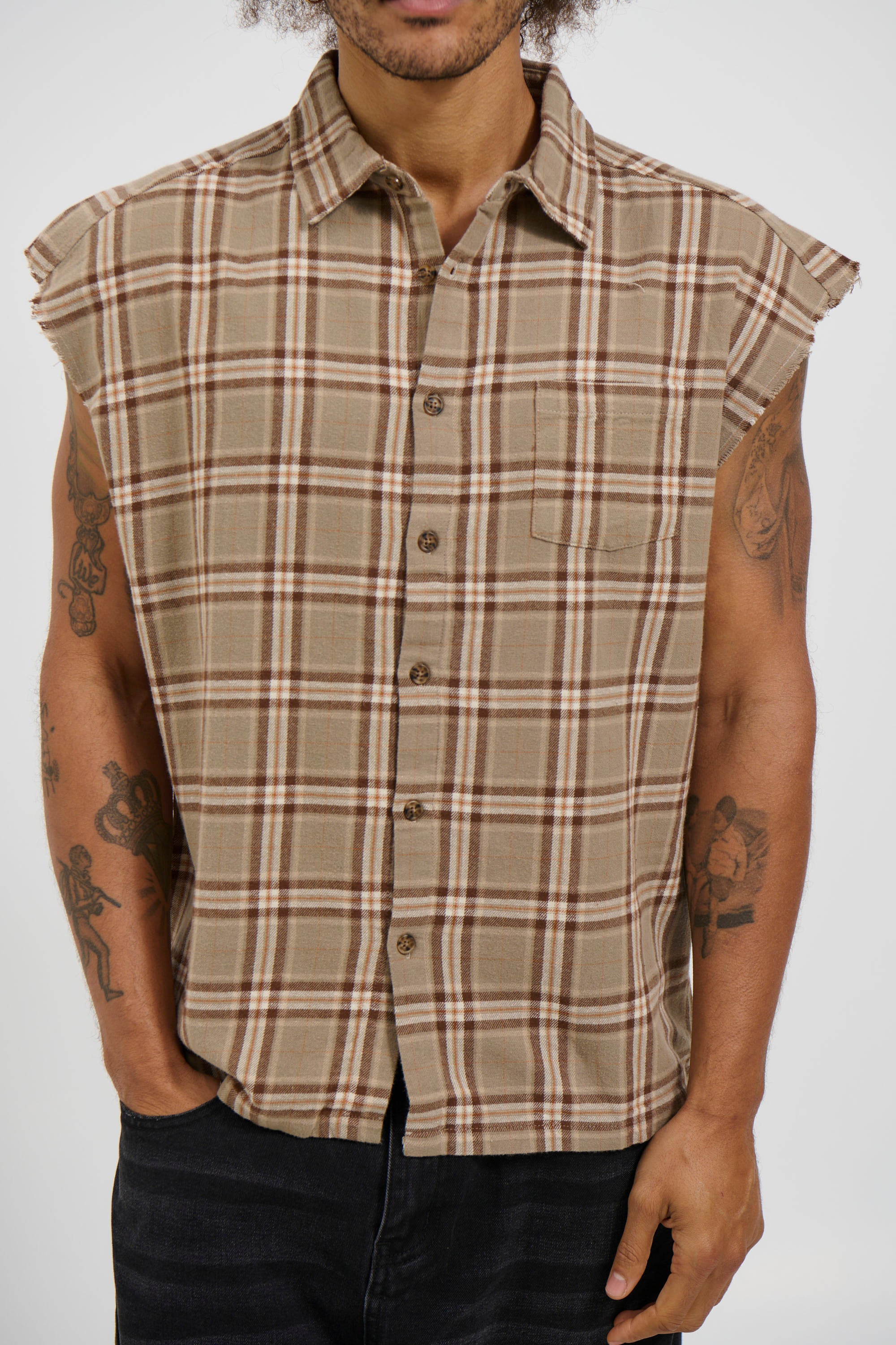 Brooklyn Check Cutoff Light Brown