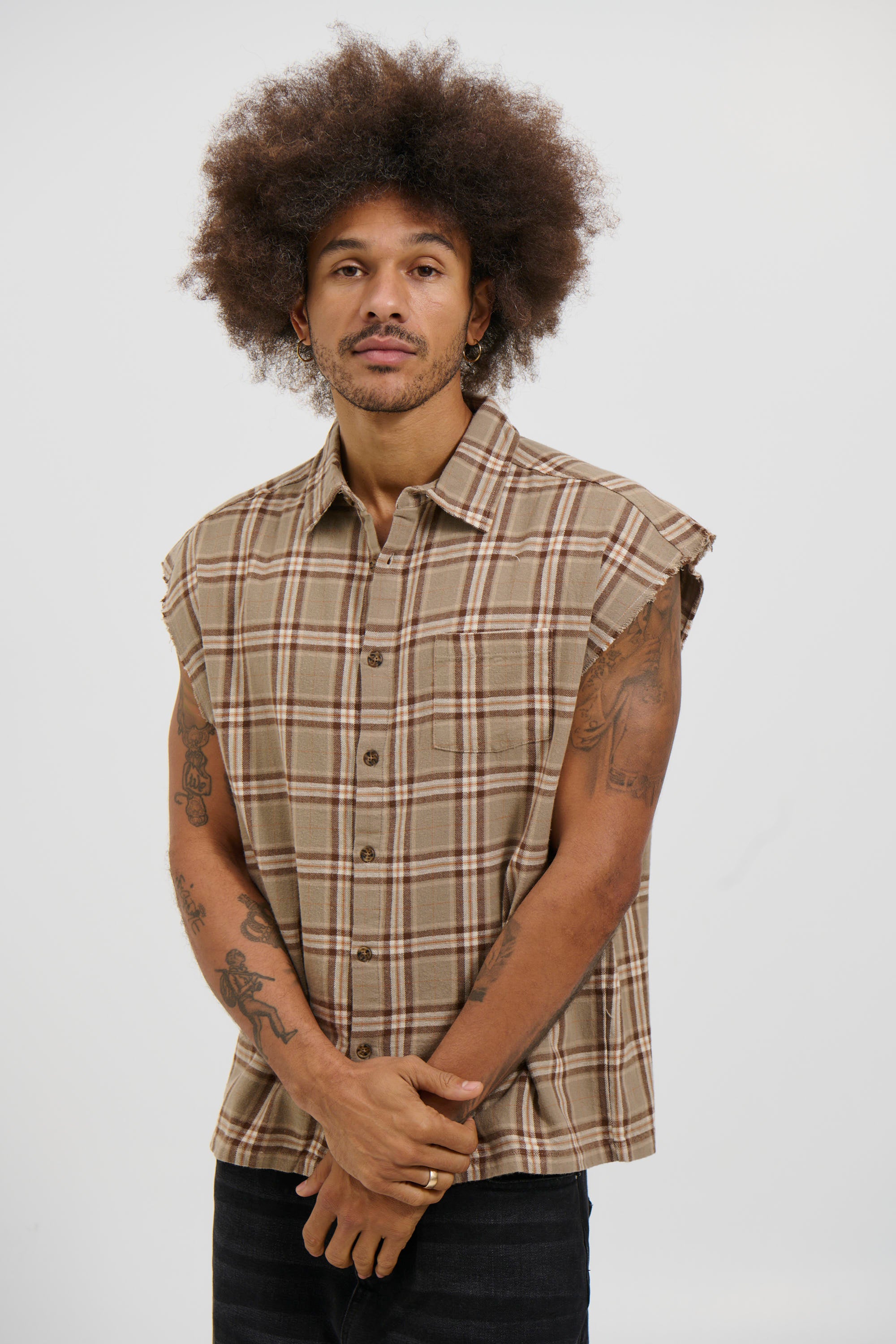 Brooklyn Check Cutoff Light Brown