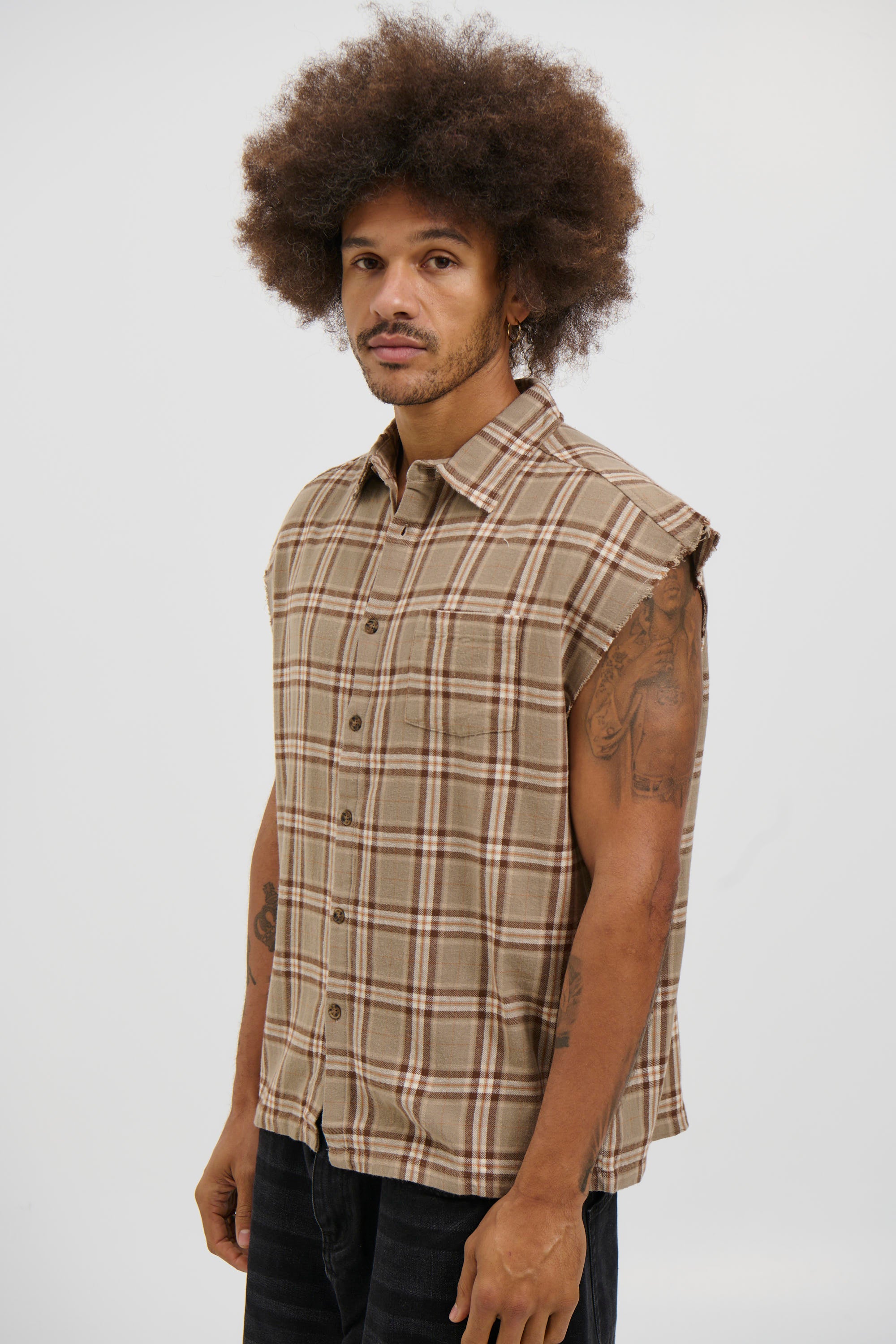 Brooklyn Check Cutoff Light Brown