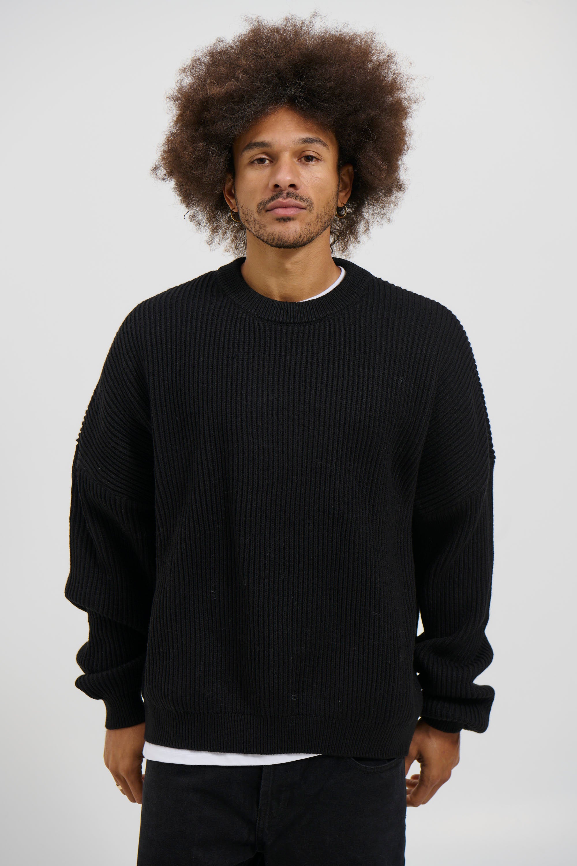 Drop Sleeve Heavy Knit Black