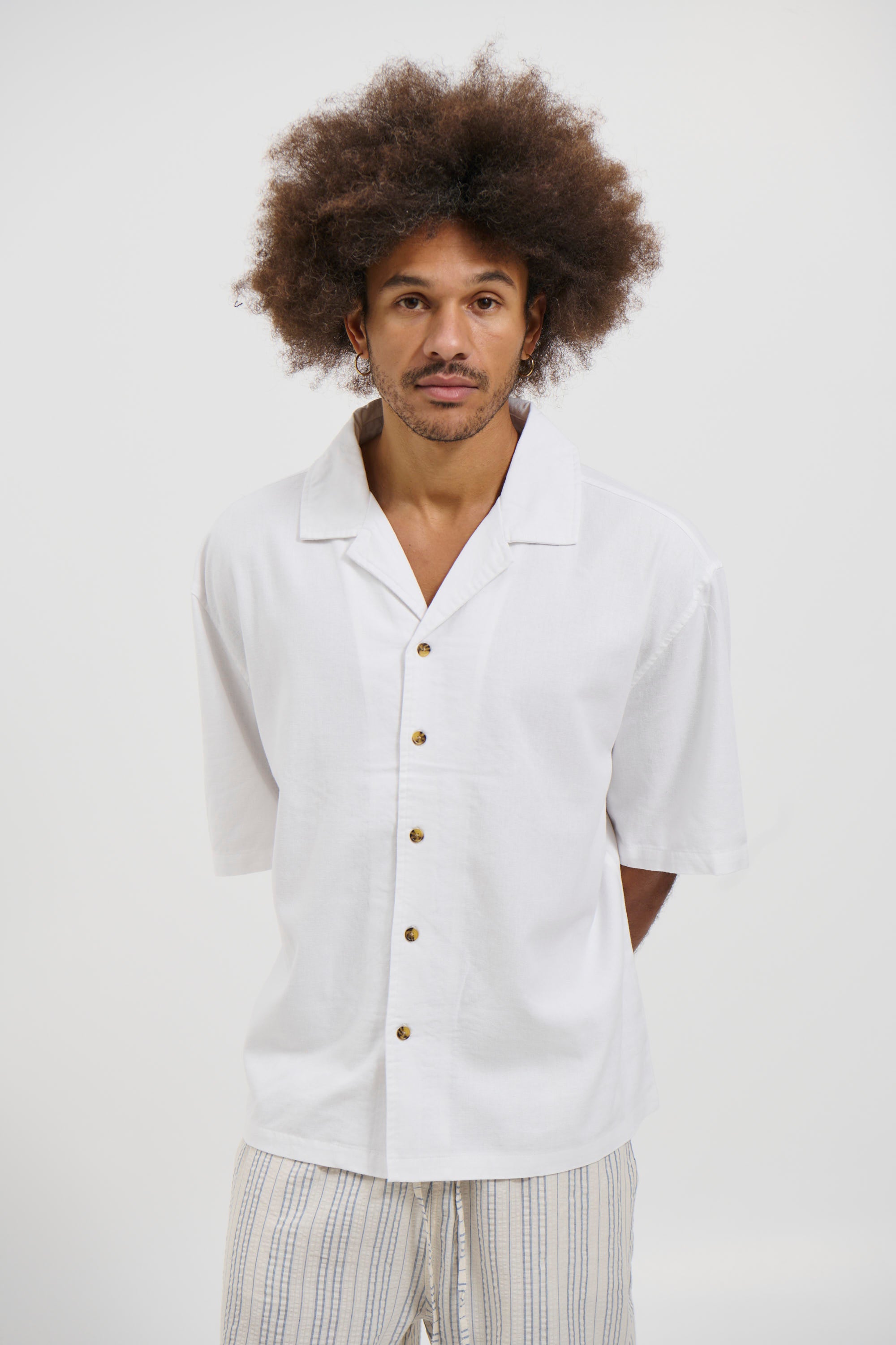 Raf Cropped Shirt Linen White
