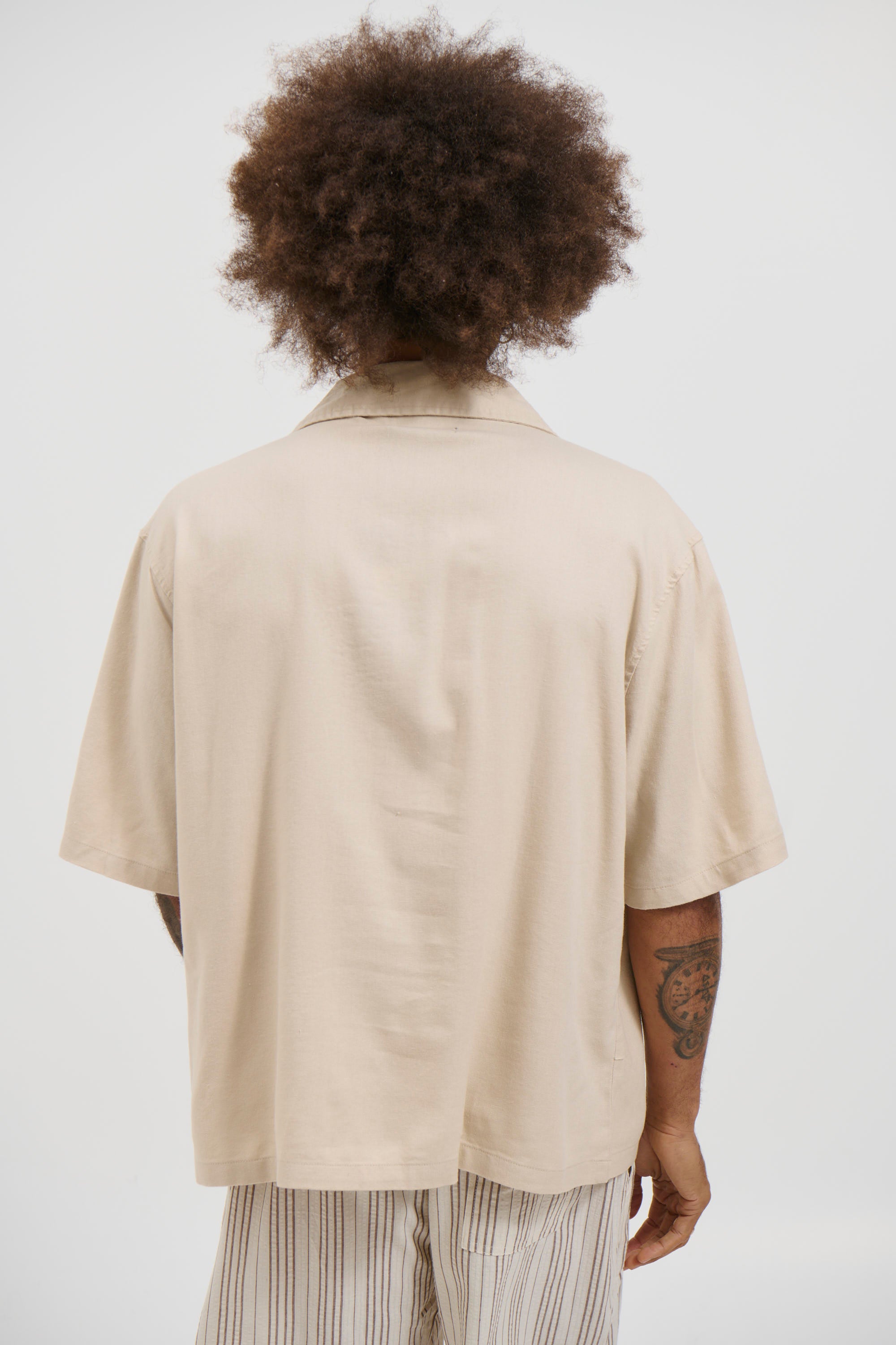 Raf Cropped Shirt Linen Oat