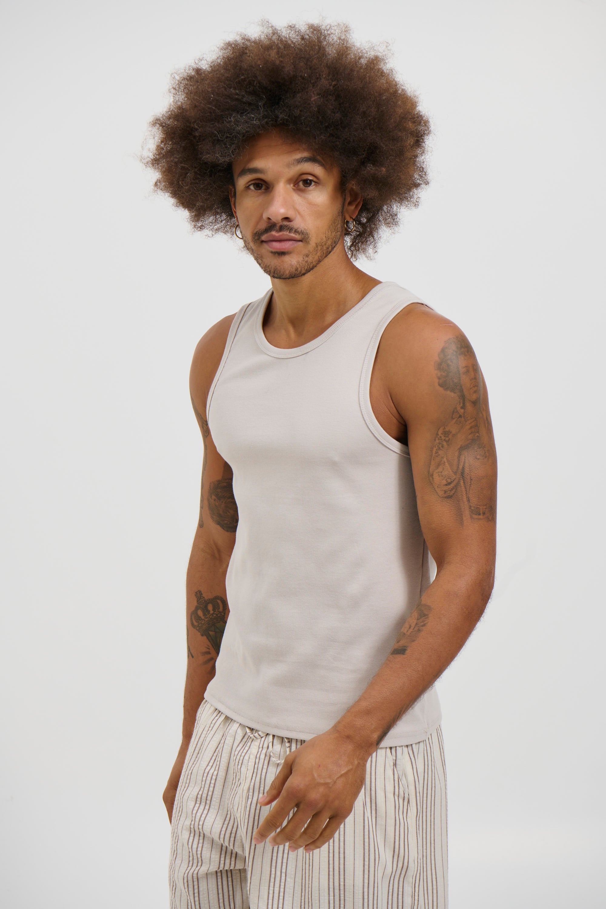 Declan Fitted Tank Beige