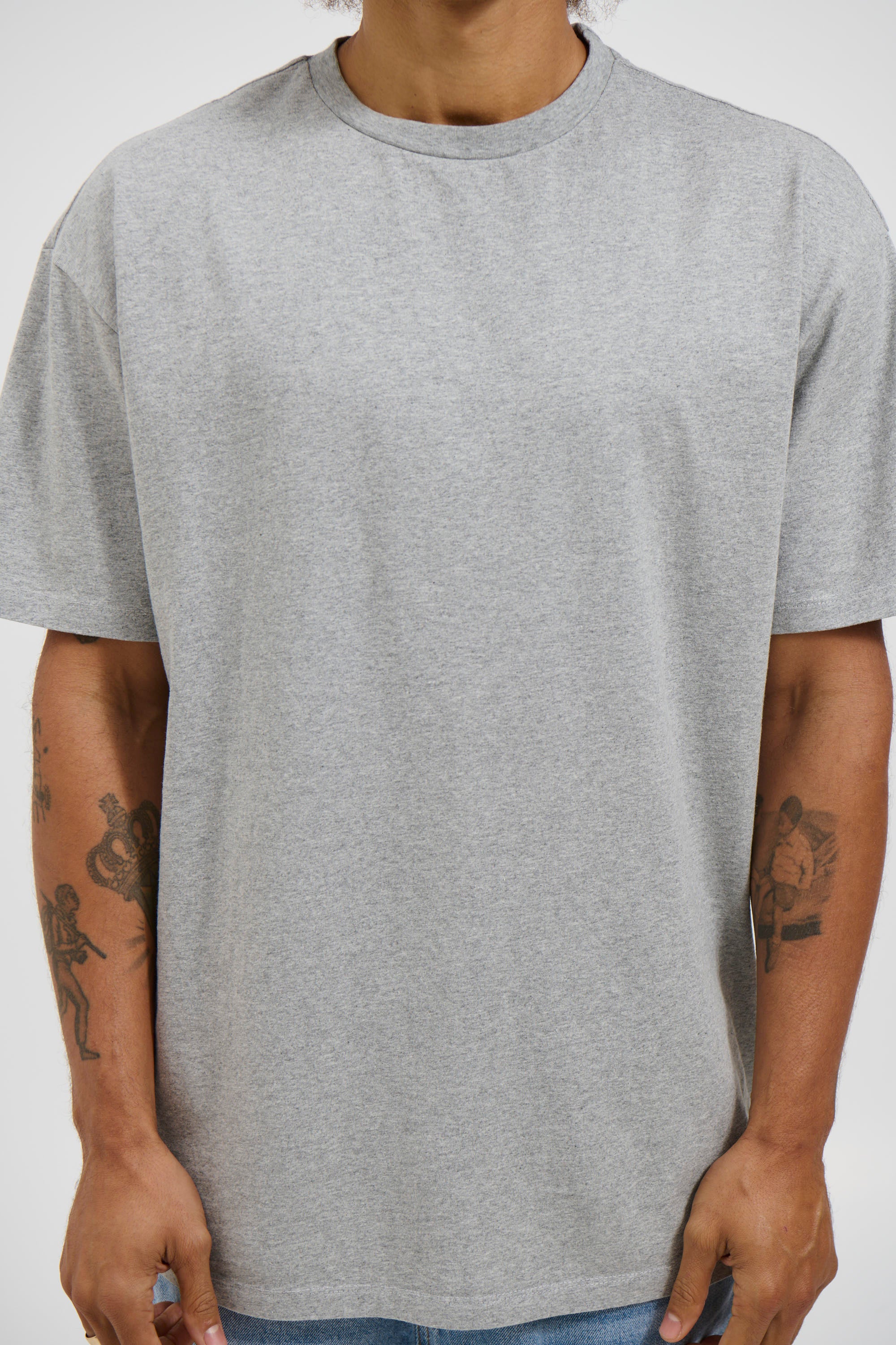 NTH Heavyweight Tee Grey Marle - FINAL SALE
