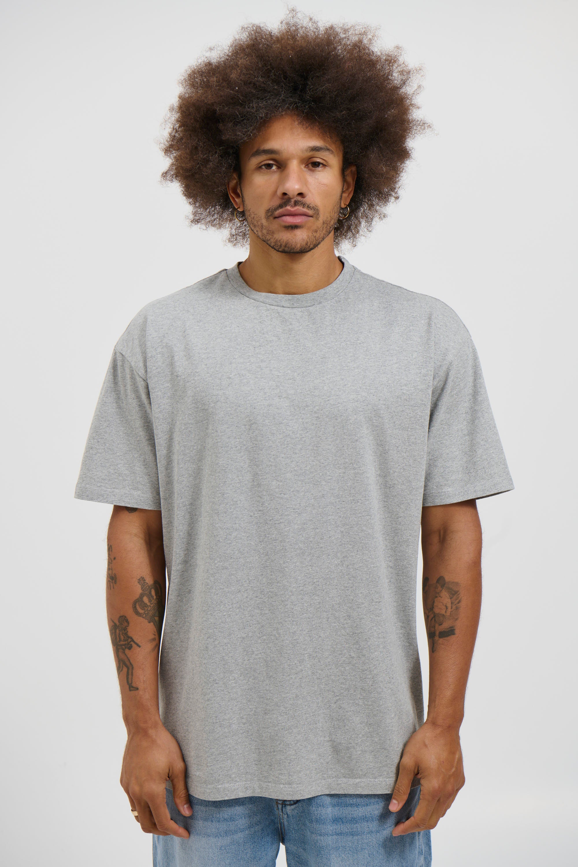 NTH Heavyweight Tee Grey Marle - FINAL SALE