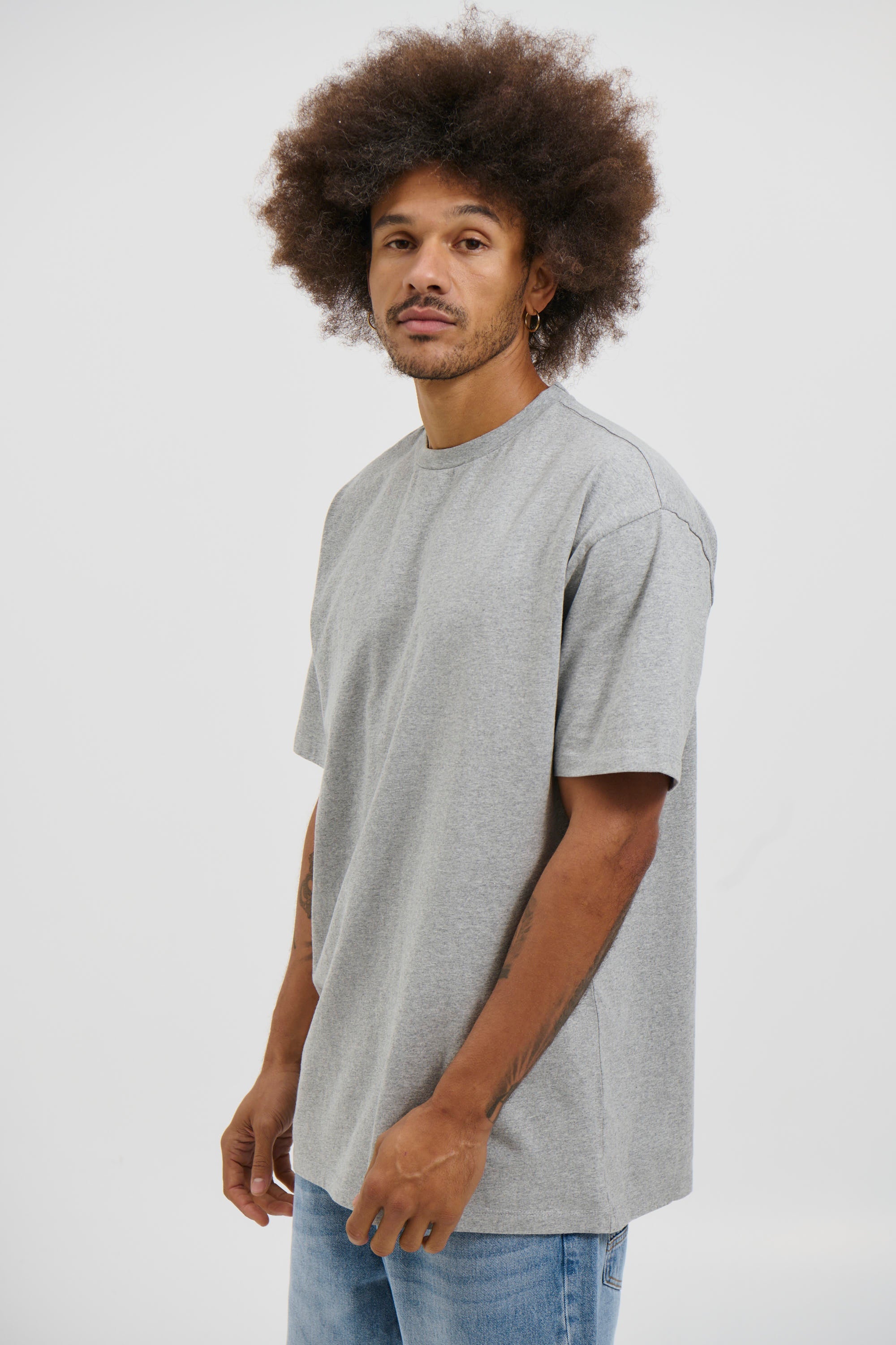 NTH Heavyweight Tee Grey Marle - FINAL SALE