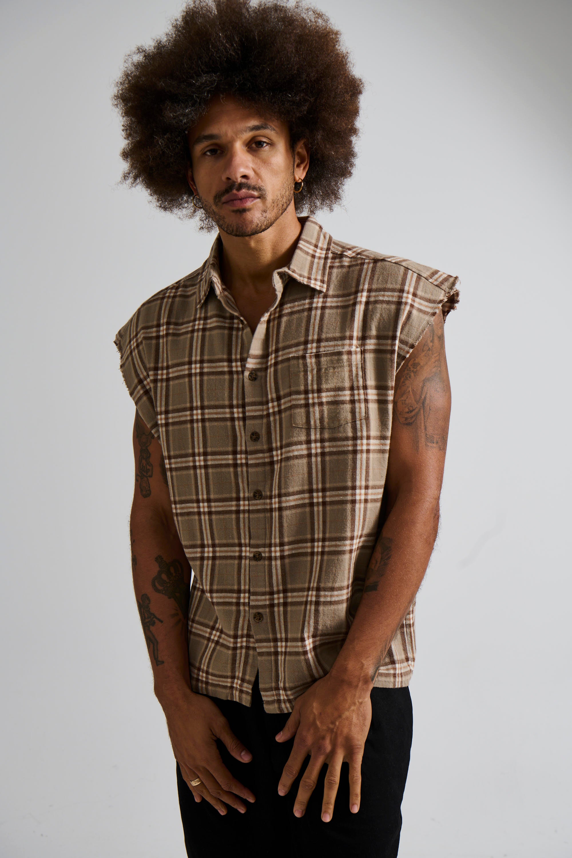 Brooklyn Check Cutoff Light Brown