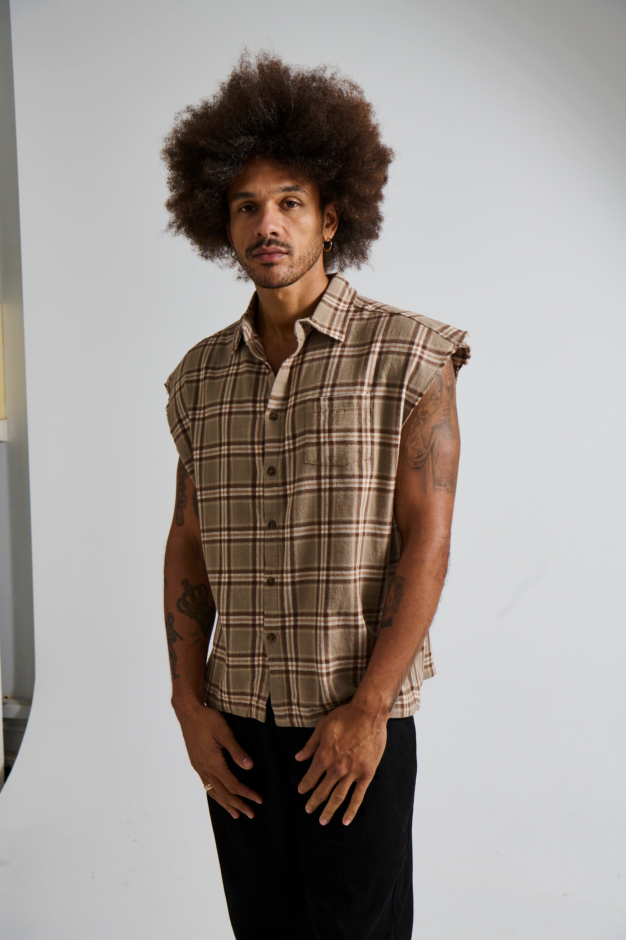 Brooklyn Check Cutoff Light Brown